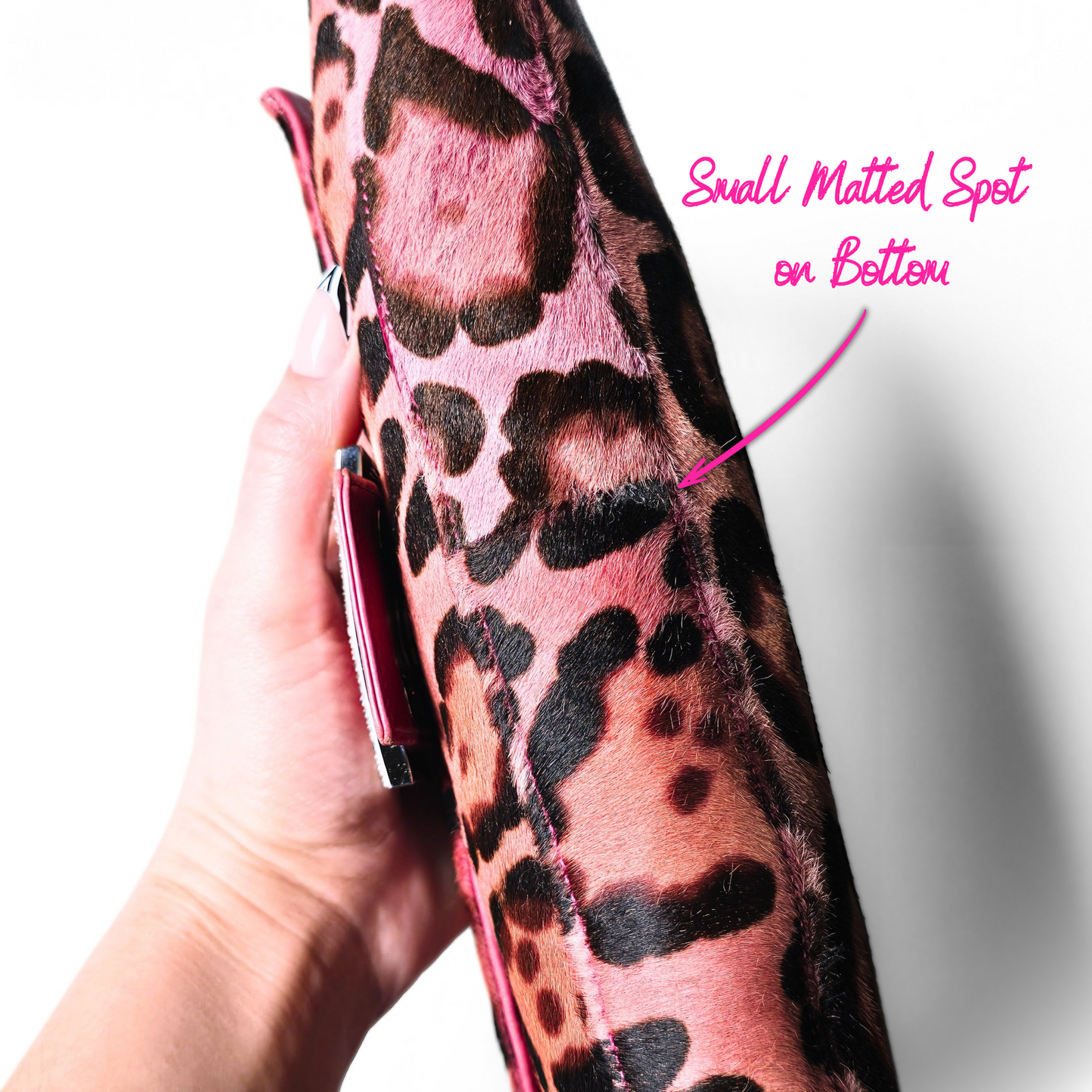 Fendi Baguette Hot Pink Leopard Pony Hair Crystal Buckles