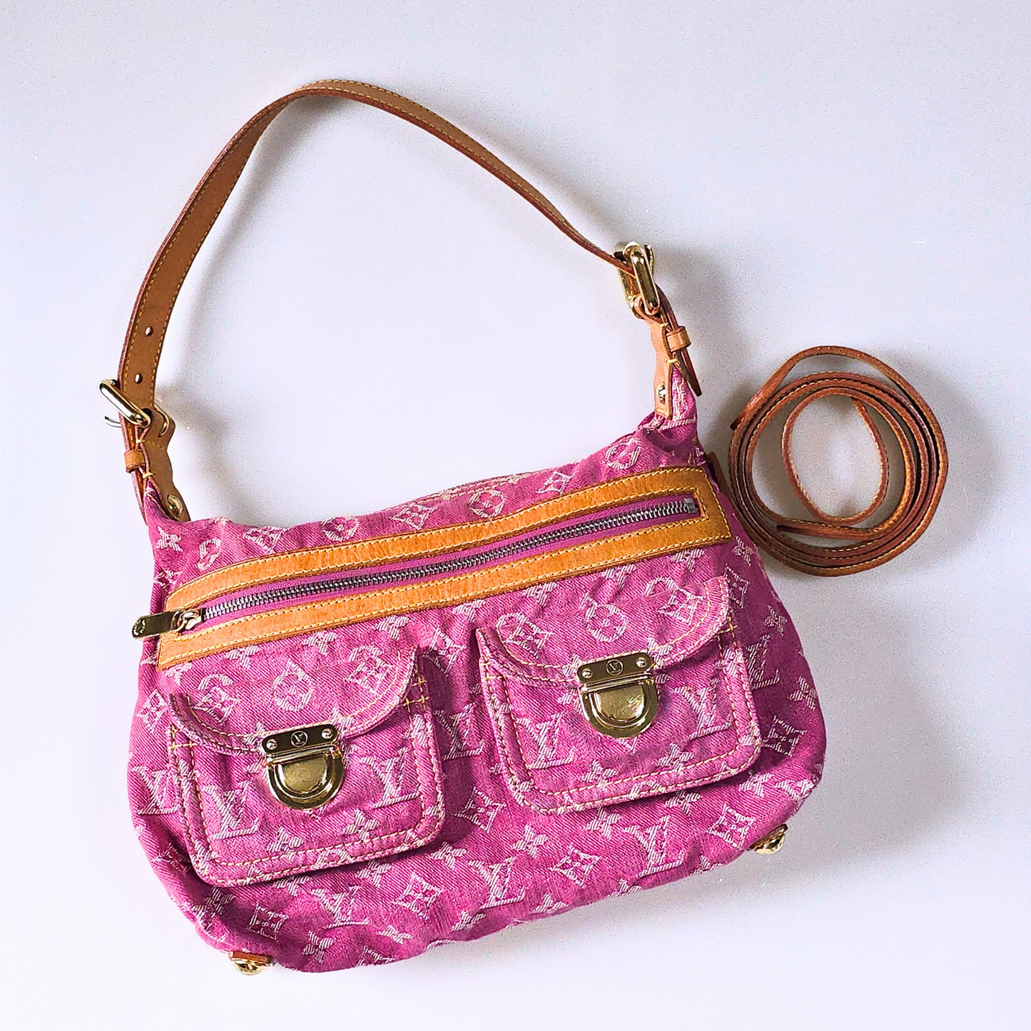 Louis Vuitton Denim Baggy PM Pink Vintage