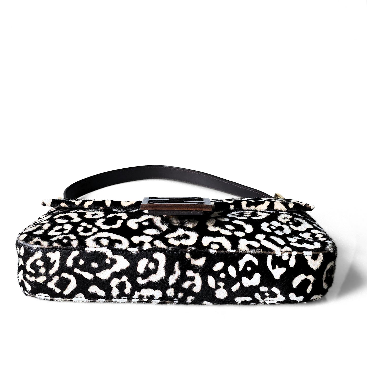 Fendi Baguette Leopard Print Pony-Hair