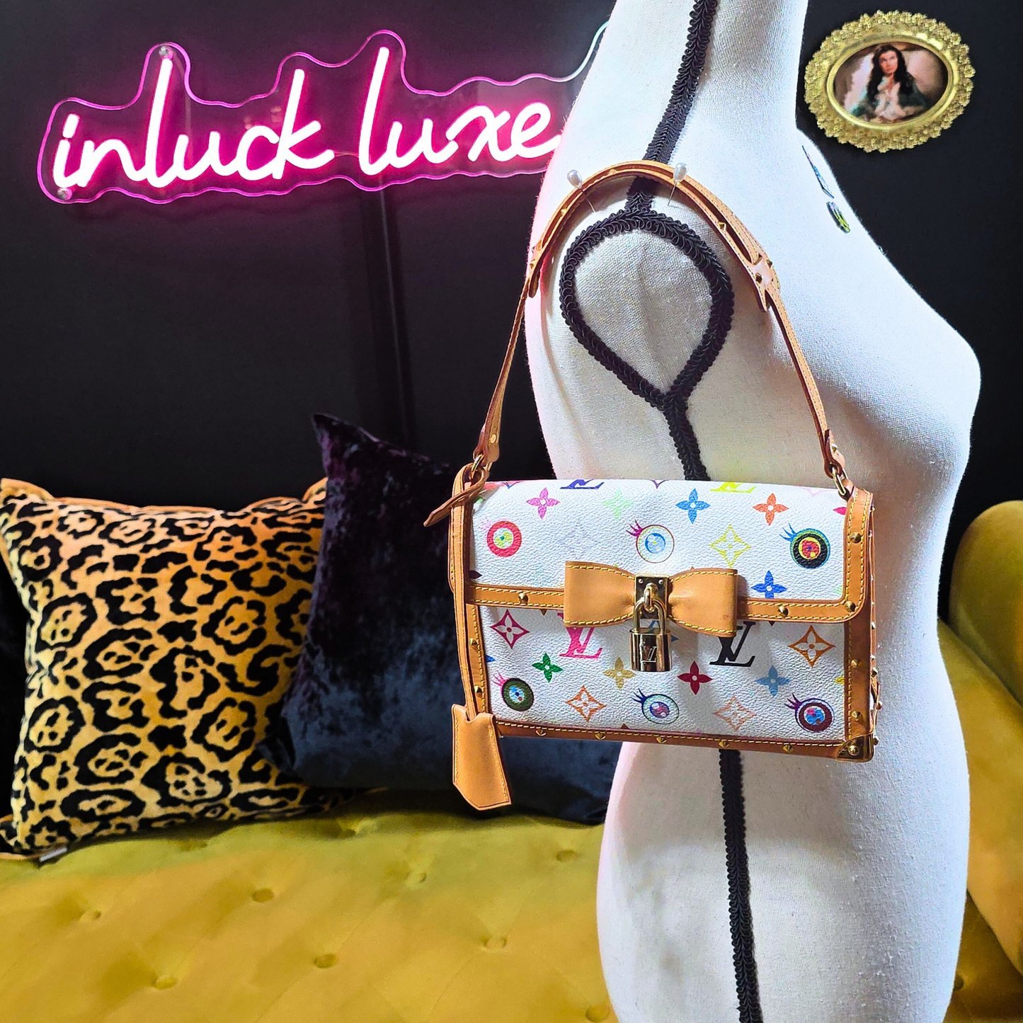 Louis Vuitton Limited Edition Takashi Murakami "Eye Miss You" Multicolor Trunk Shoulder Bag