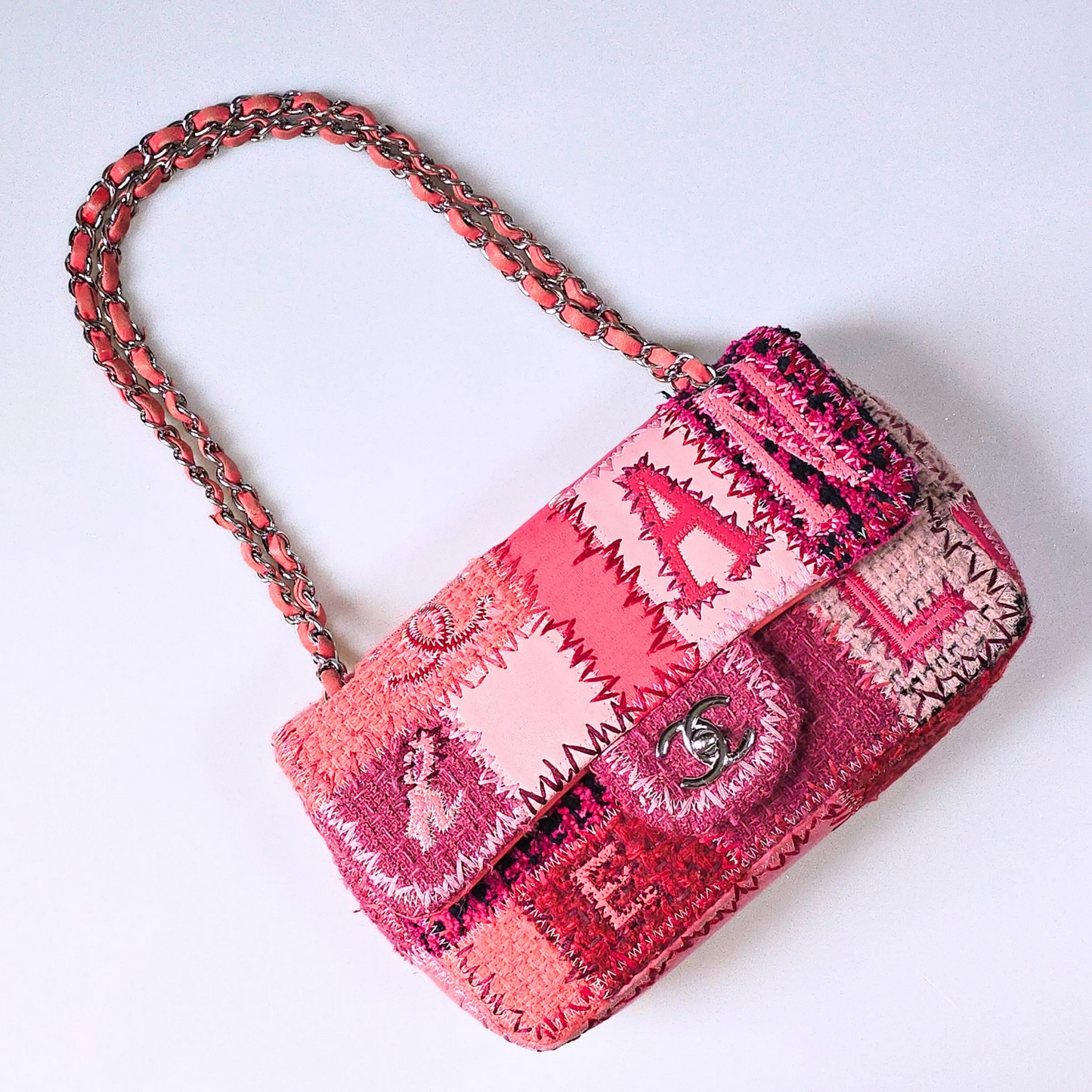 Chanel Medium Patchwork Flap Bag Pink/Red
