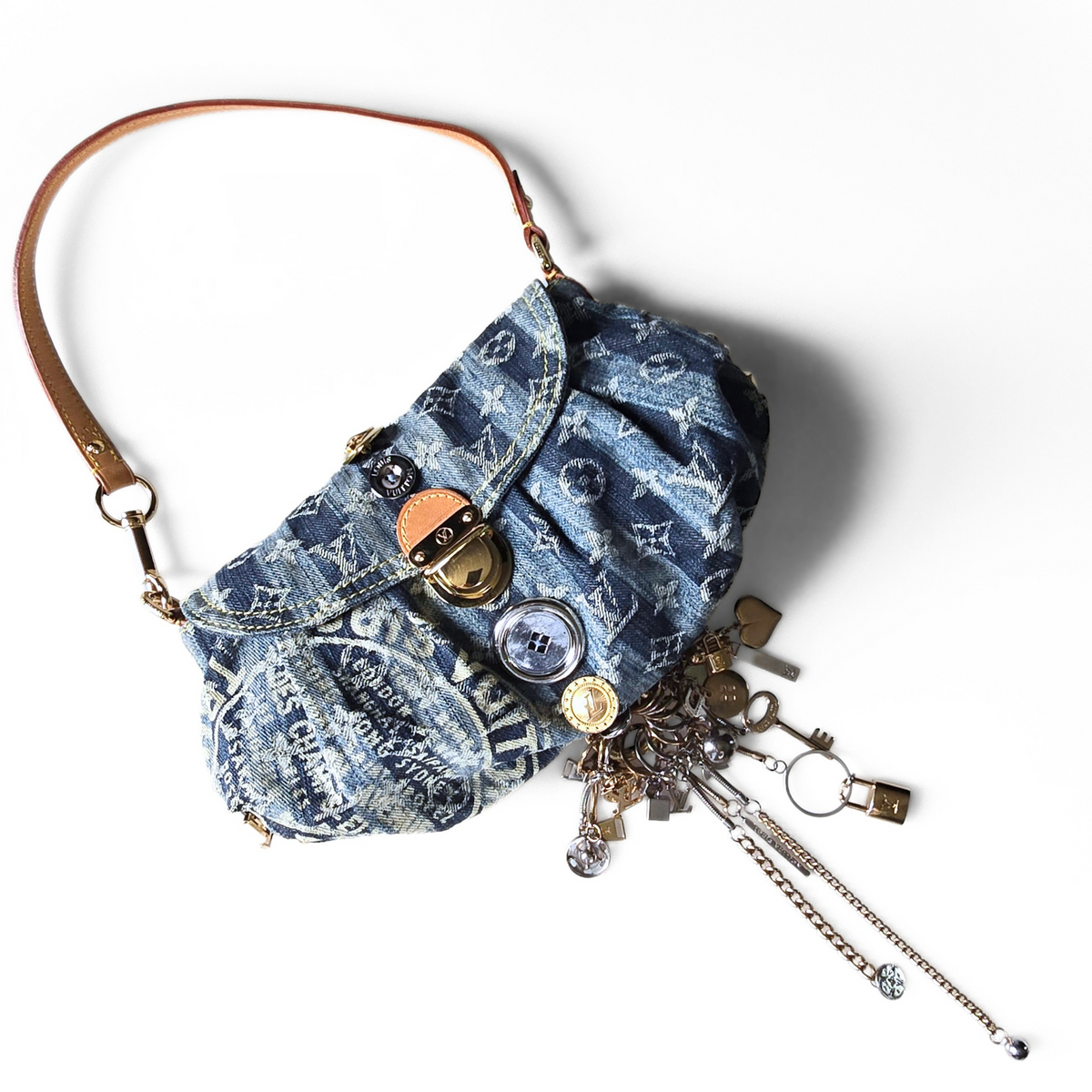 Louis Vuitton x Judy Blame Limited Edition Denim Raye Pleaty with Charms