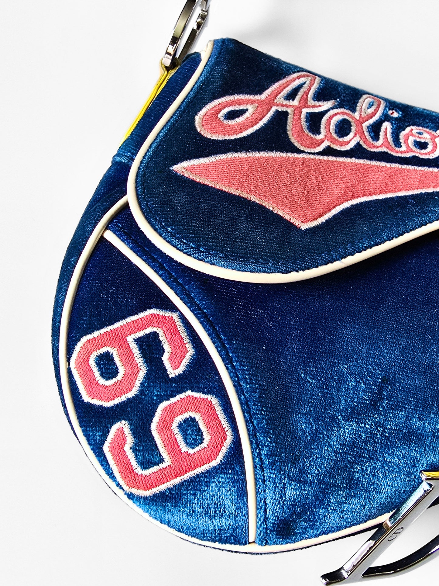 Dior Limited Edition 2003 Adiorable 69 Blue Velvet Saddle Bag