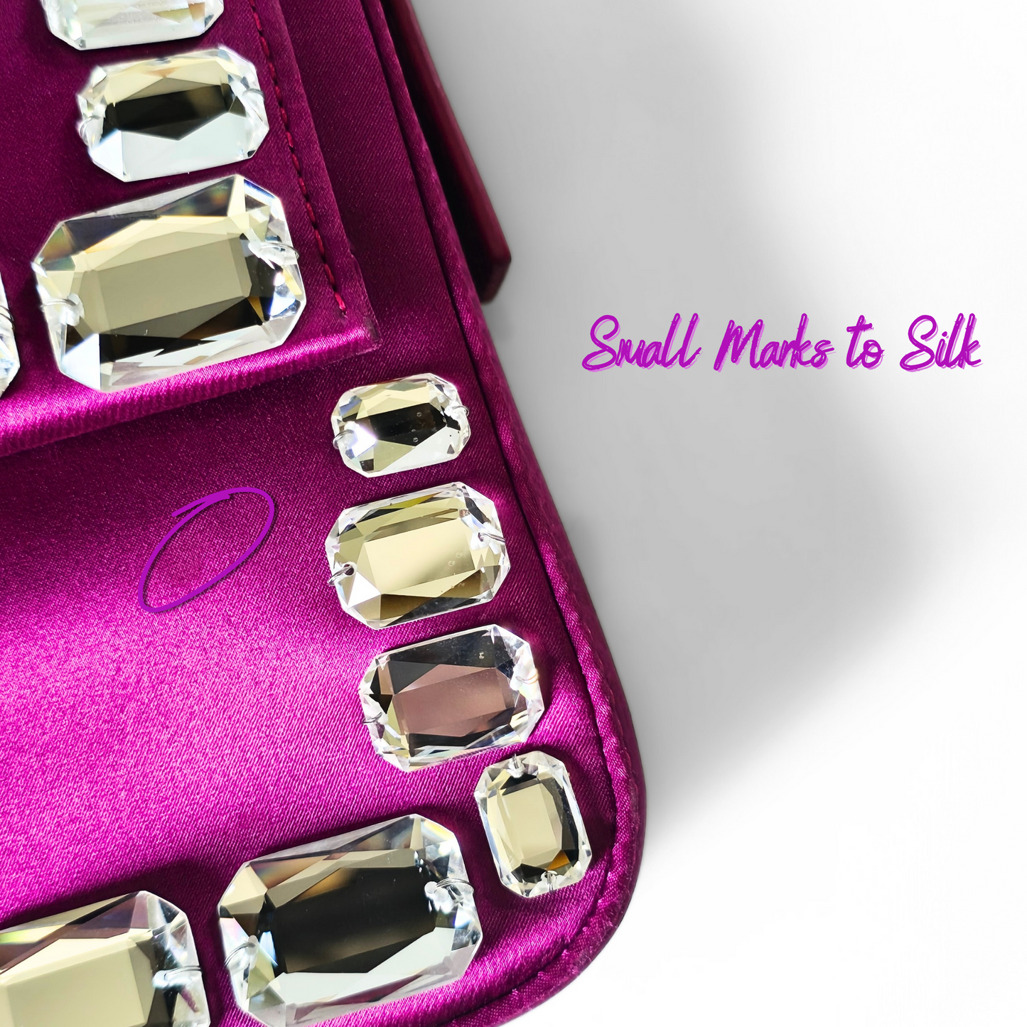 Fendi Baguette Fuchsia Silk Diamond Crystals