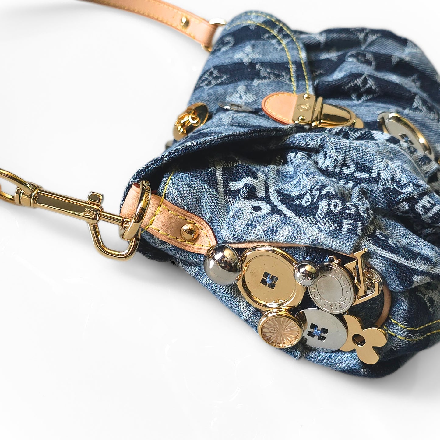 Louis Vuitton Limited Edition 2006 Mini Pleaty Denim Raye with Charms