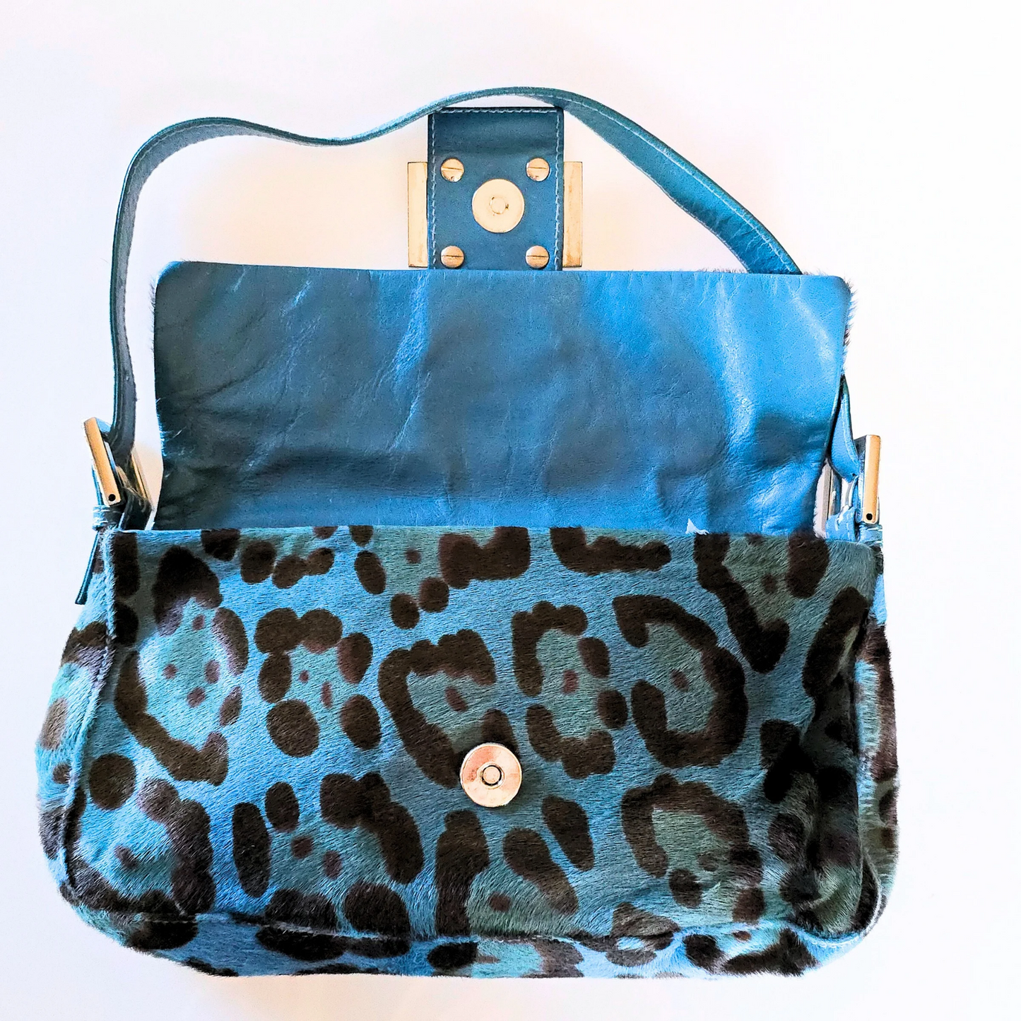 Fendi Baguette Leopard Pony Hair with Crystal Detail