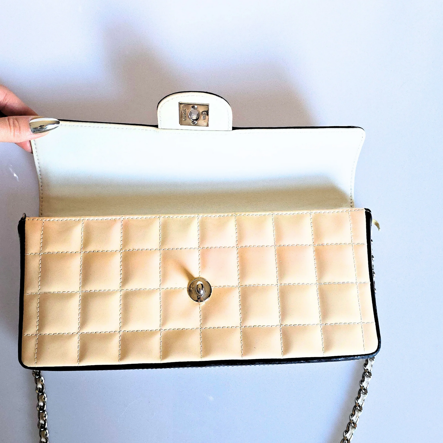 Chanel East West Two-Toned Chocolate Bar Bag