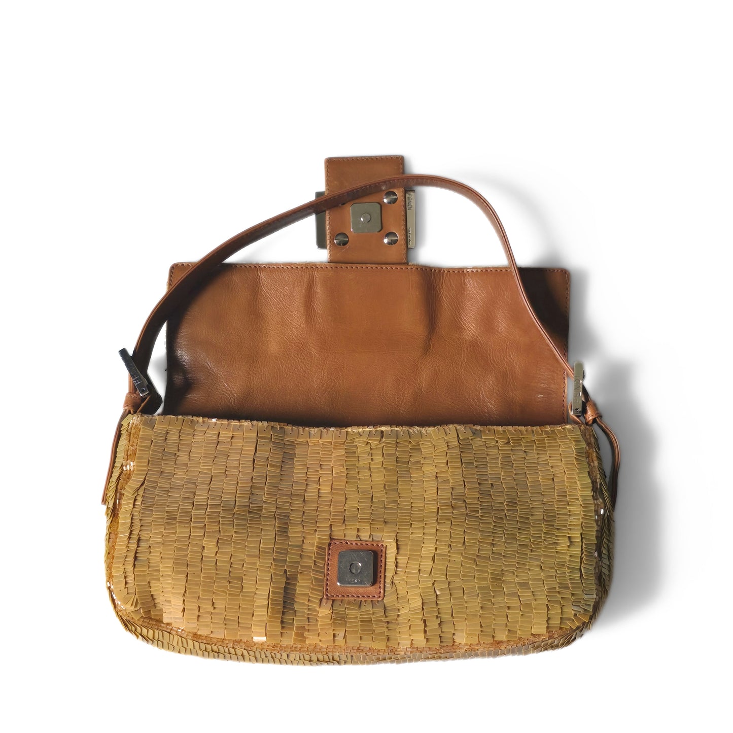 Fendi Baguette Caramel Brown Sequins