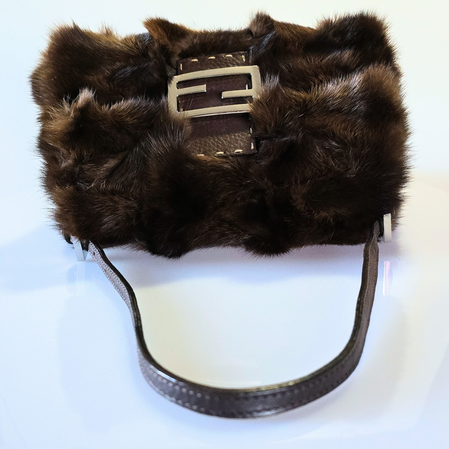 Fendi Rabbit Fur Selleria Mini Mama Baguette