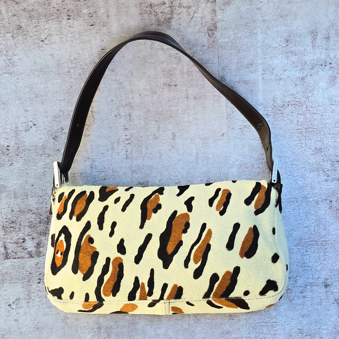 Fendi Baguette Leopard Print Pony Hair