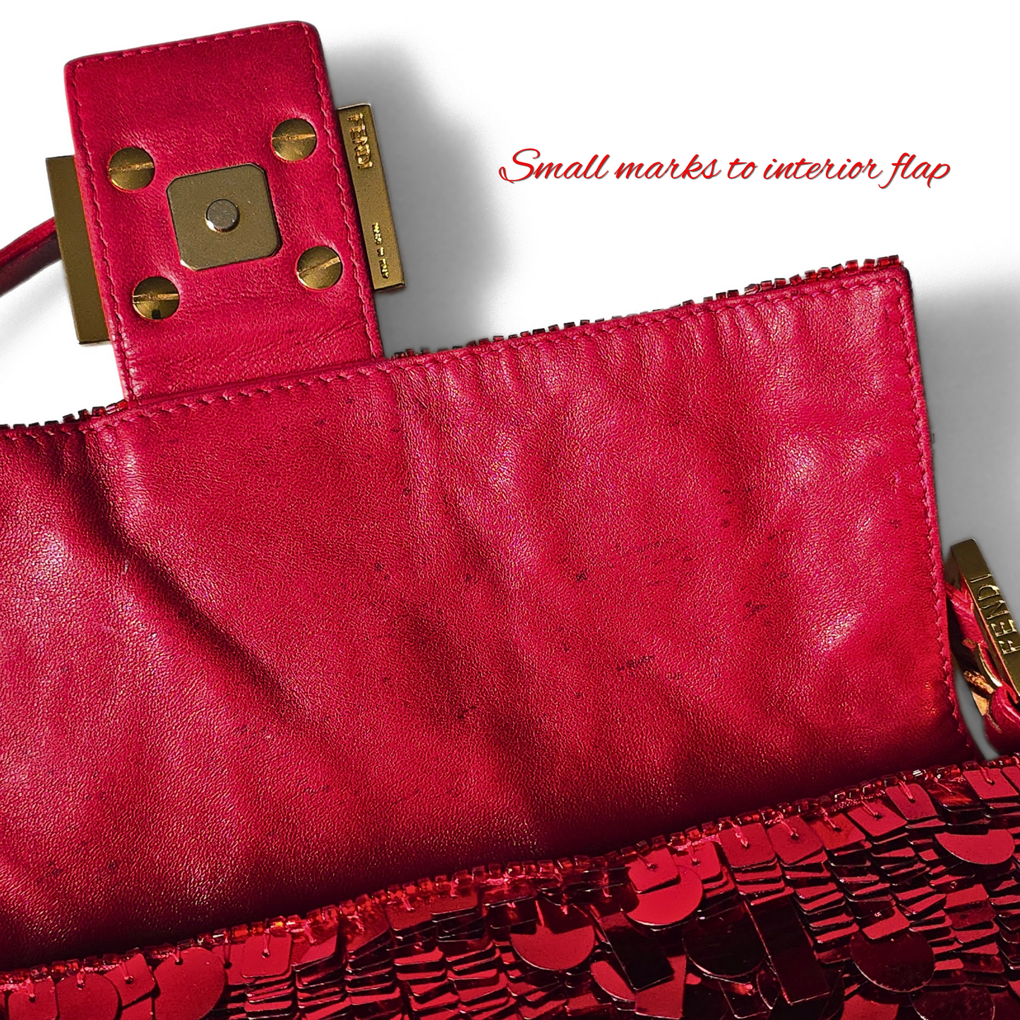 Fendi Baguette Ruby Red Sequins