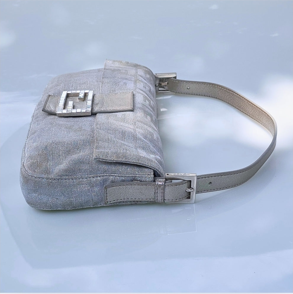 Fendi Baguette in Silver Glitter/Iridescent