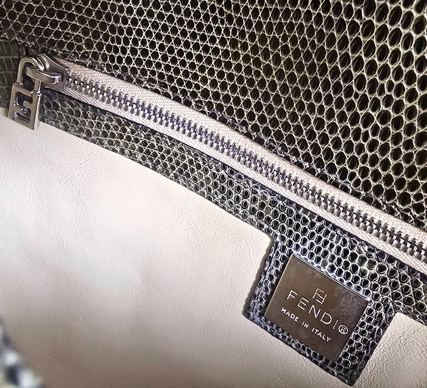 Fendi Baguette Green Ombre Exotic Lizard Leather