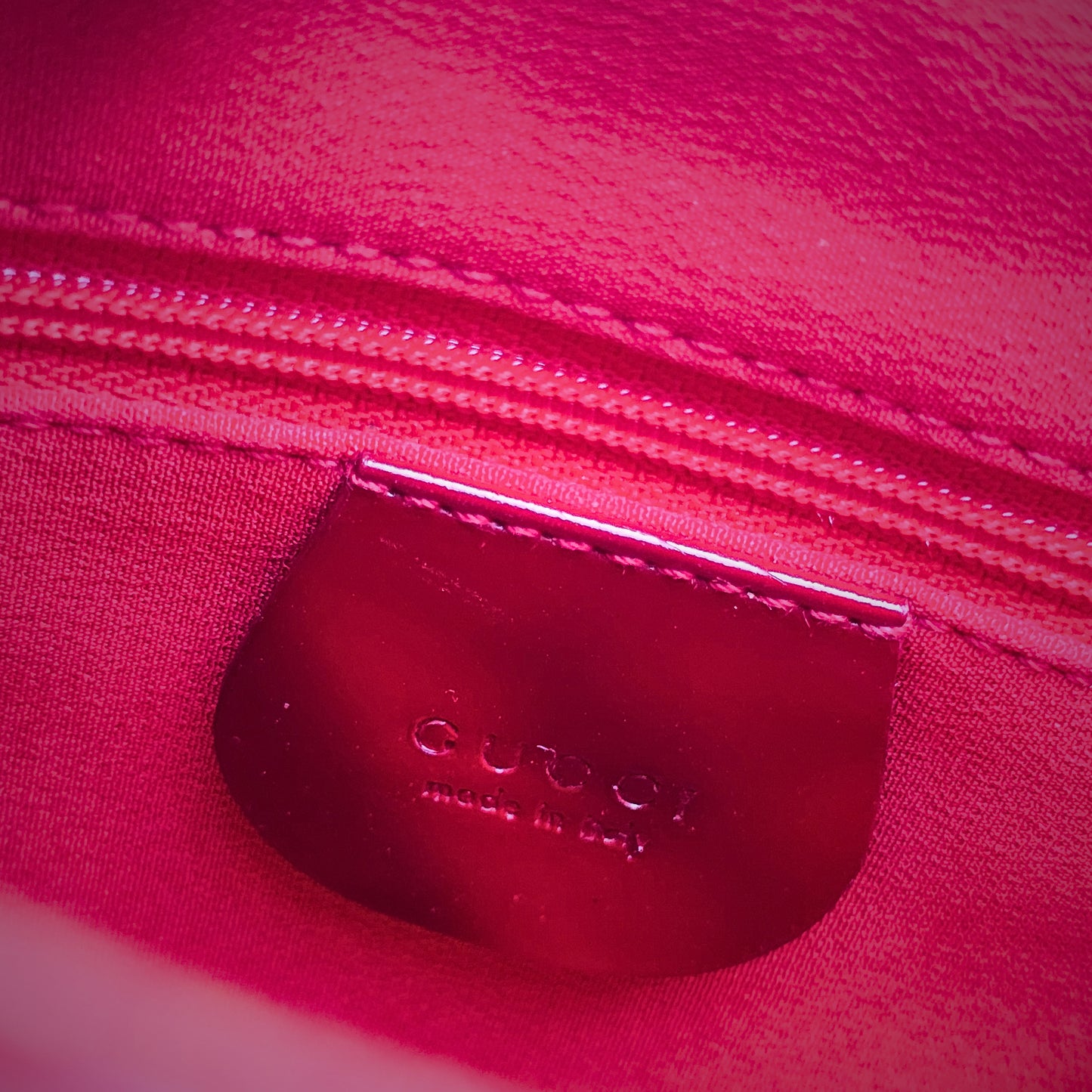 Gucci by Tom Ford 1997 Red Velvet GG Monogram Chrome Metal Handle
