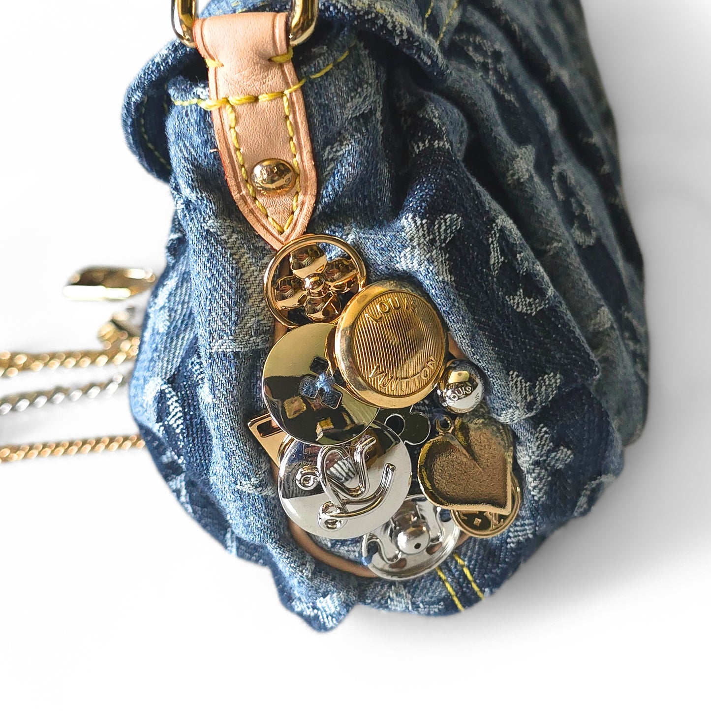 Louis Vuitton Limited Edition 2006 Mini Pleaty Denim Raye with Charms