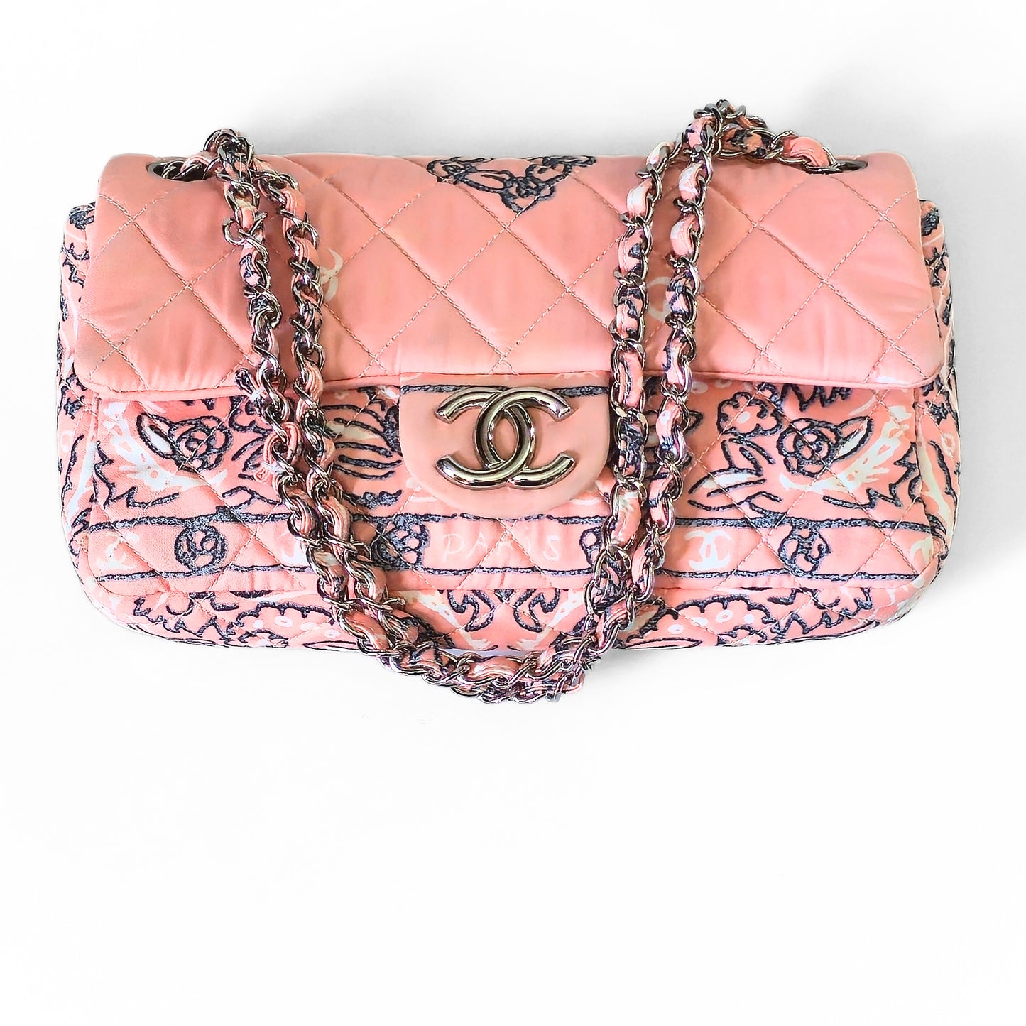 Chanel Paisley Bandana Flap Bag Pink