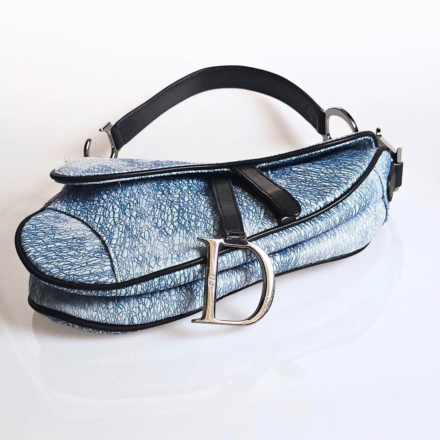 Dior Saddle Bag Denim Tye-Dye Sequin Filigree
