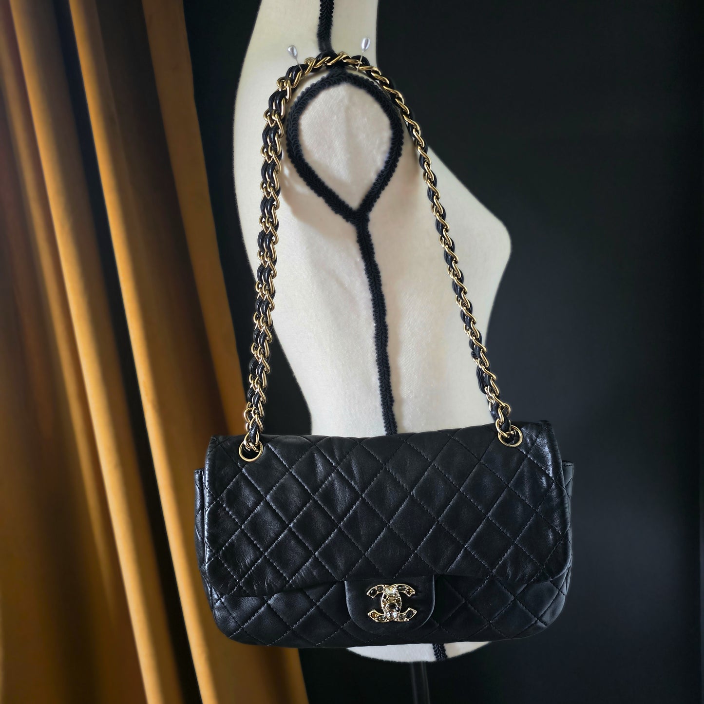 Chanel Precious Gem Turn Lock Single Flap Bag