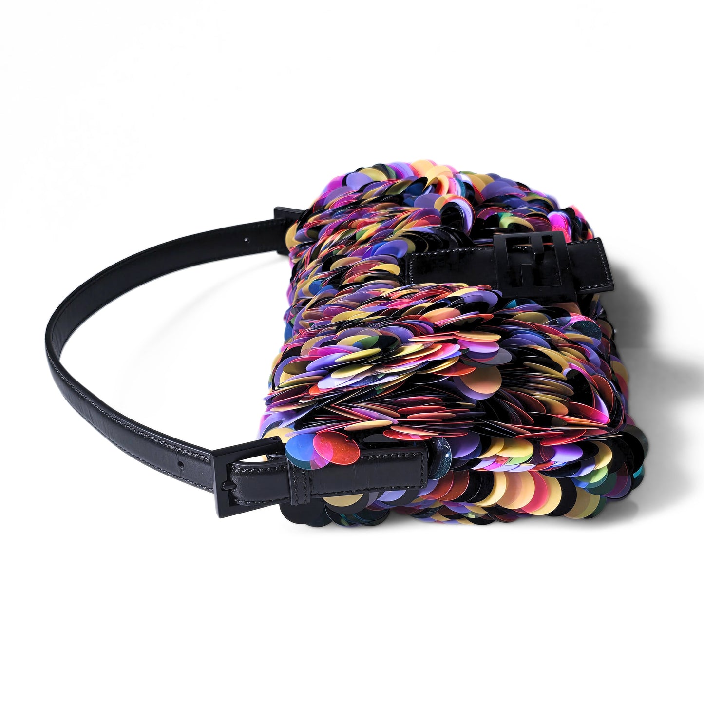 Fendi Baguette Paillettes Swirl Stitch Sequins