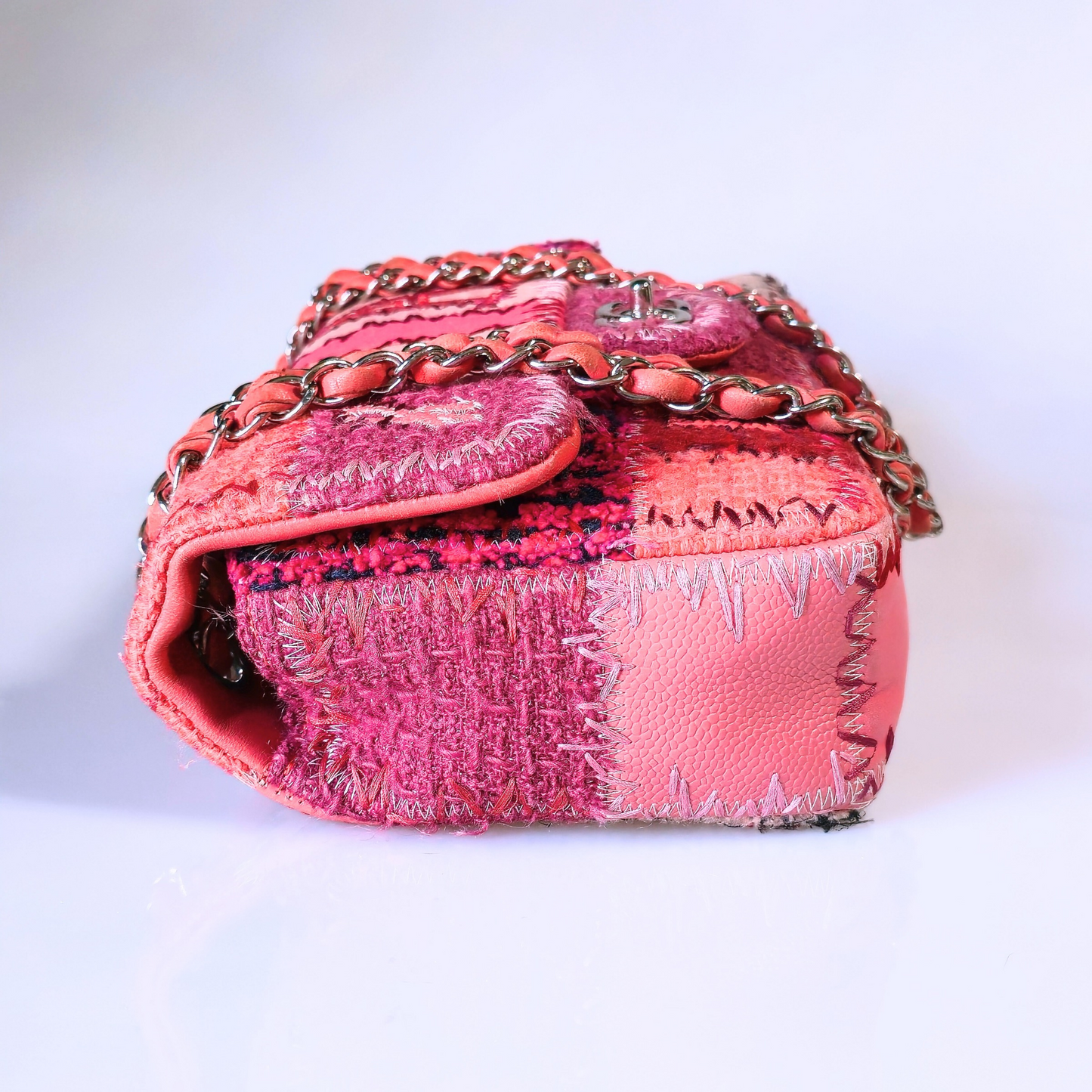 Chanel Medium Patchwork Flap Bag Pink/Red