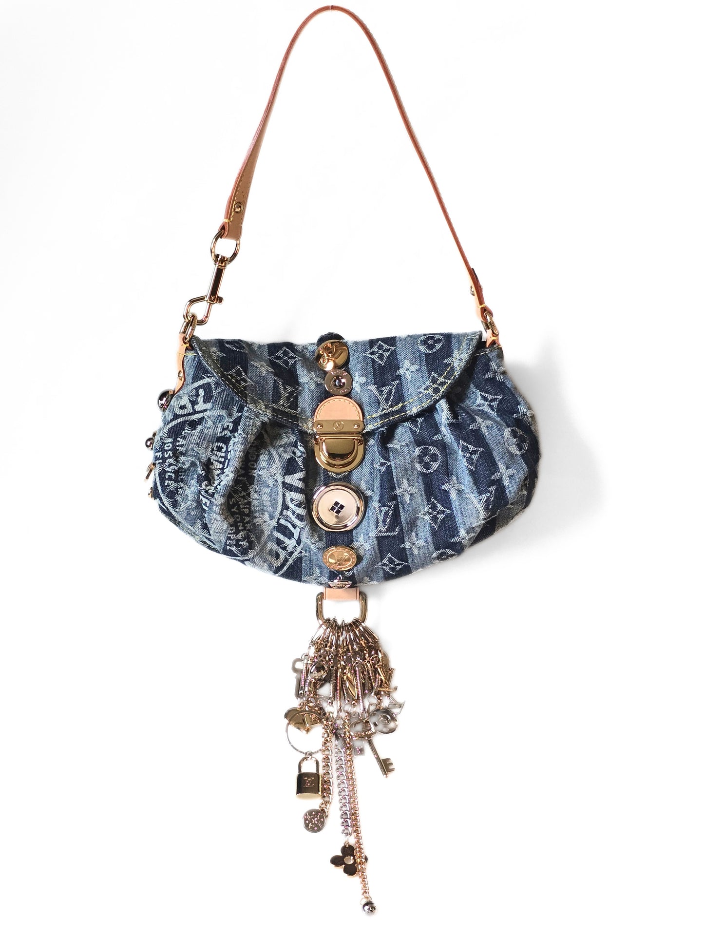 Louis Vuitton Limited Edition 2006 Mini Pleaty Denim Raye with Charms