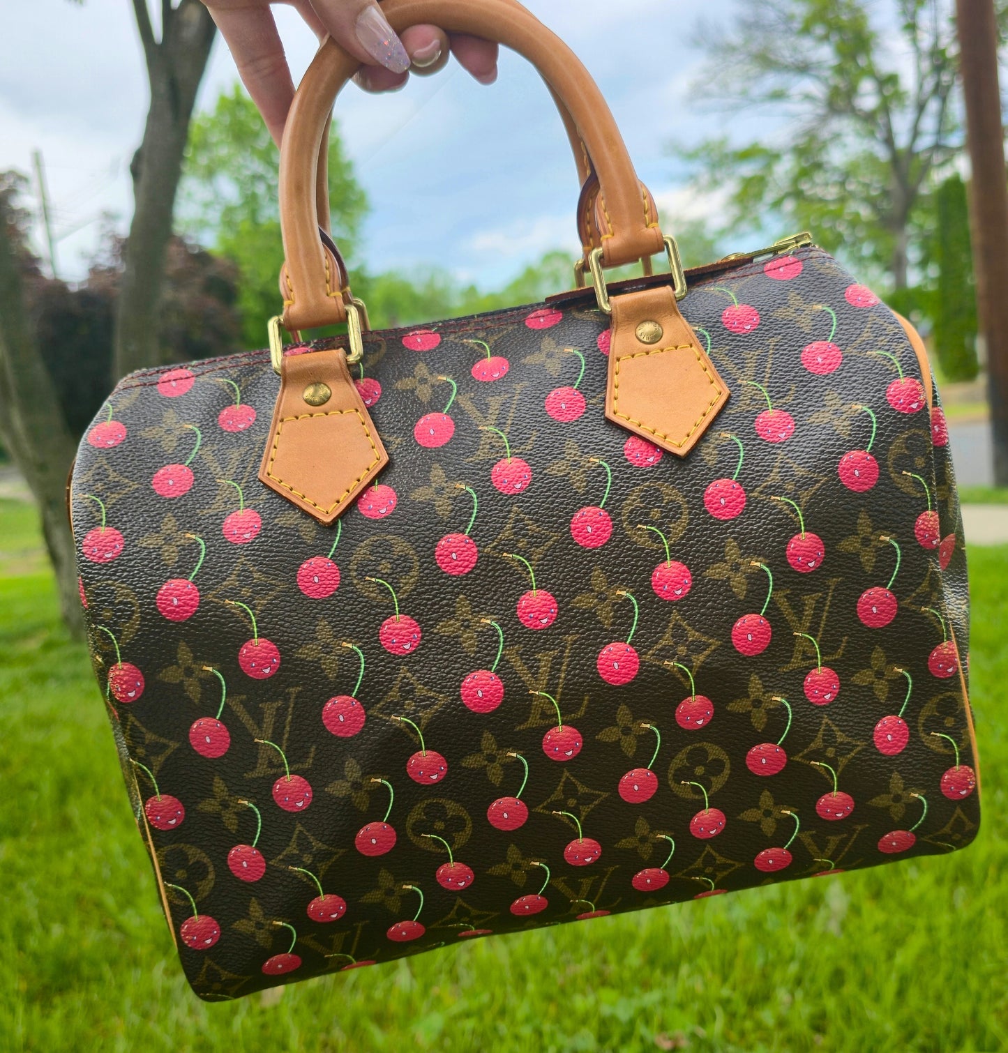 Louis Vuitton Limited Edition Cherry Speedy 25 Takashi Murakami Cerises Collection