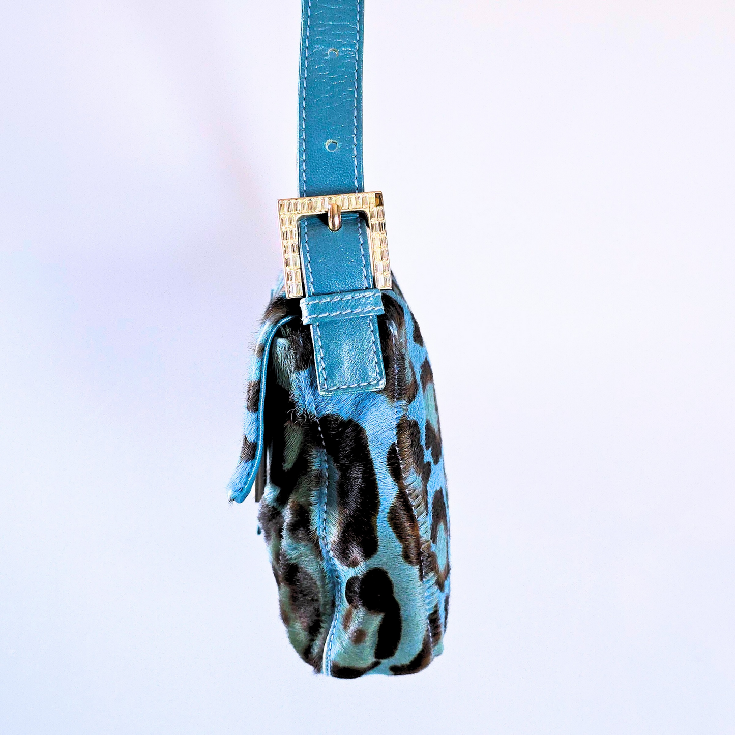 Fendi Baguette Leopard Pony Hair with Crystal Detail