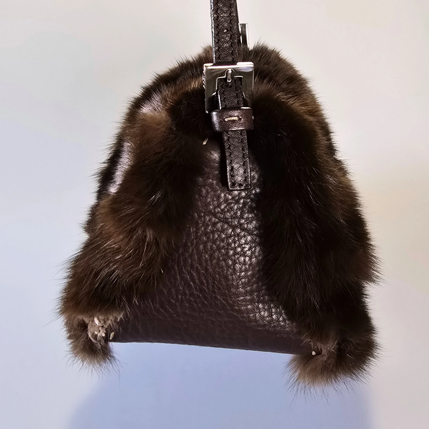 Fendi Rabbit Fur Selleria Mini Mama Baguette