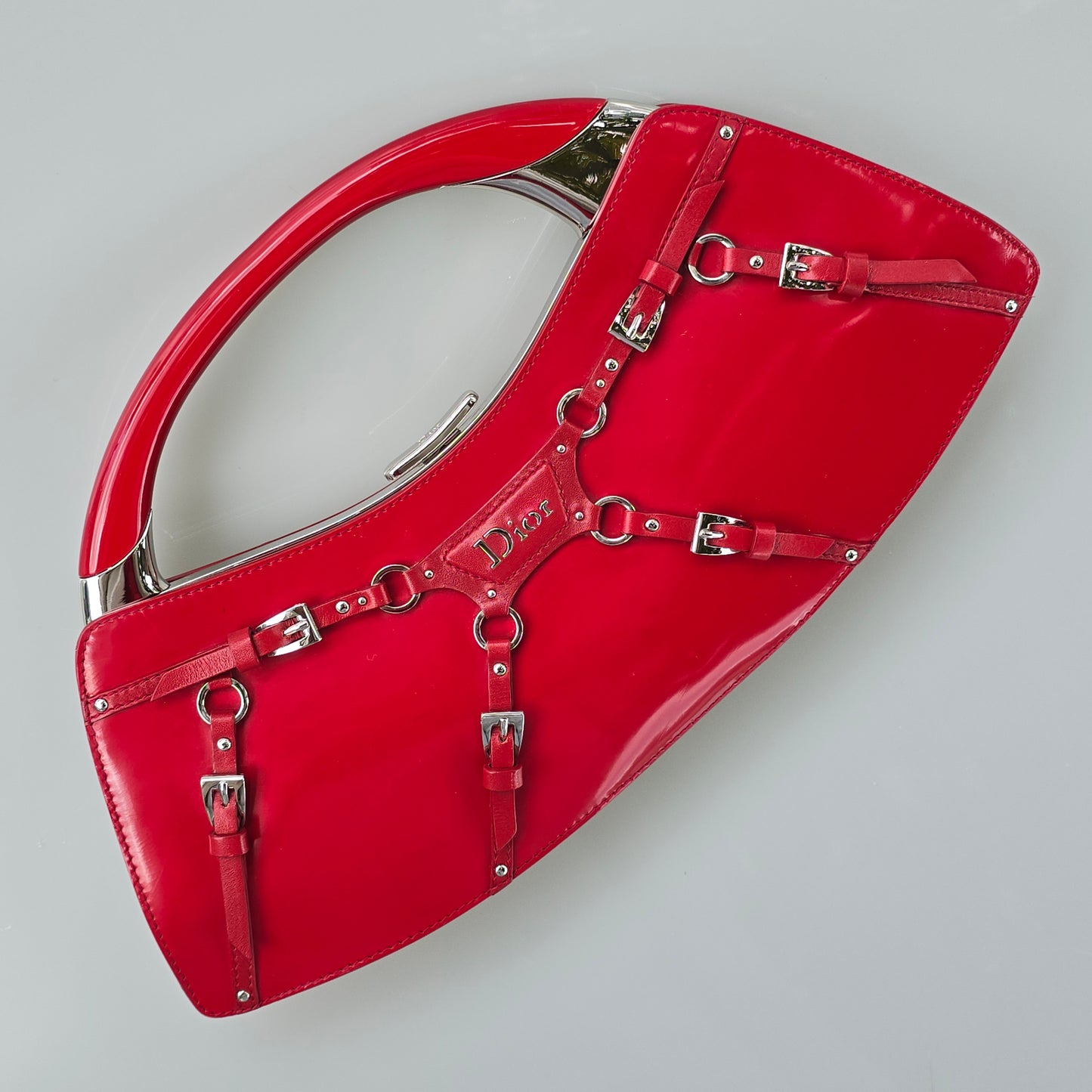 Dior Bondage Bag Red Patent Leather