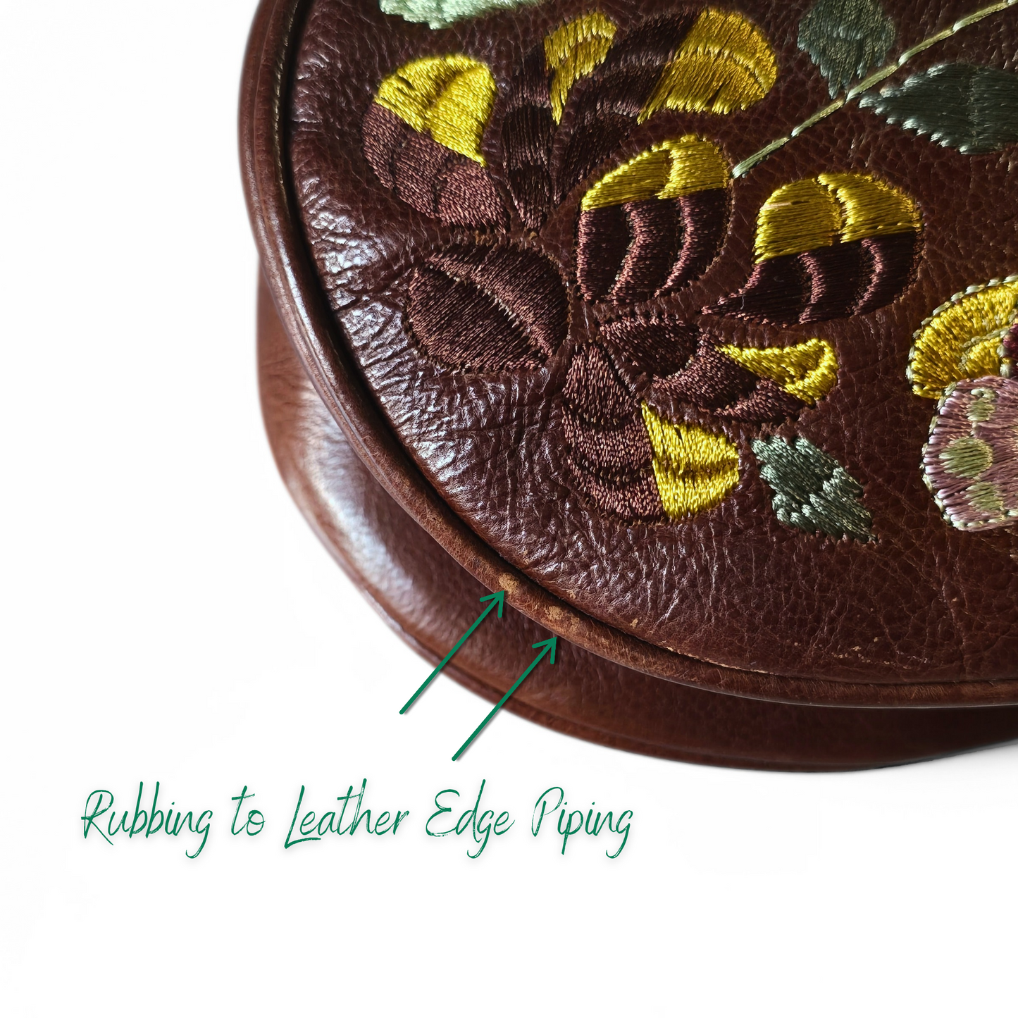 Dior Saddle Bag Floral Butterfly Embroidery Brown Leather