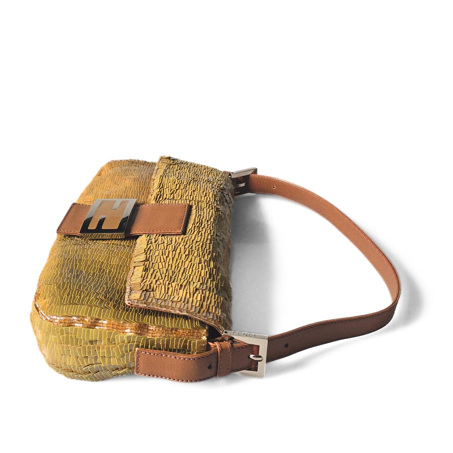 Fendi Baguette Caramel Brown Sequins