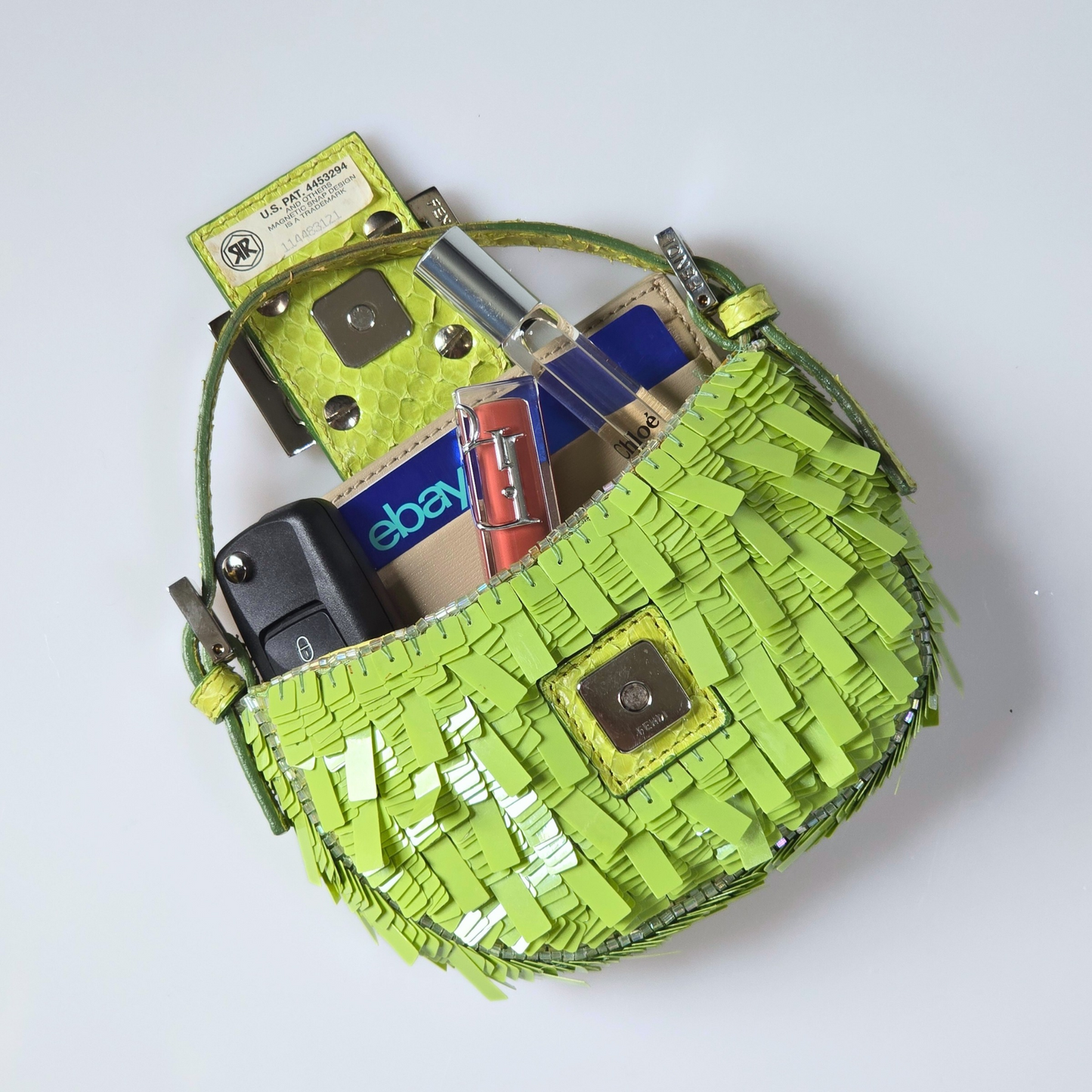 Fendi Croissant Sequins Snakeskin