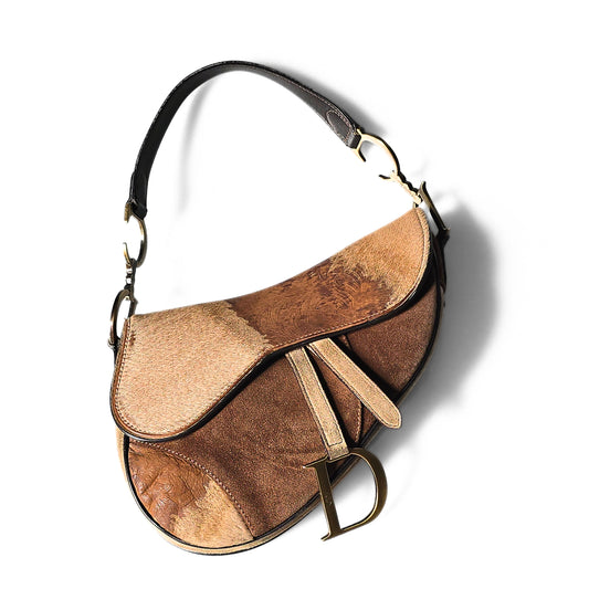 Dior Saddle Bag Ombre Pony-Hair Embossed