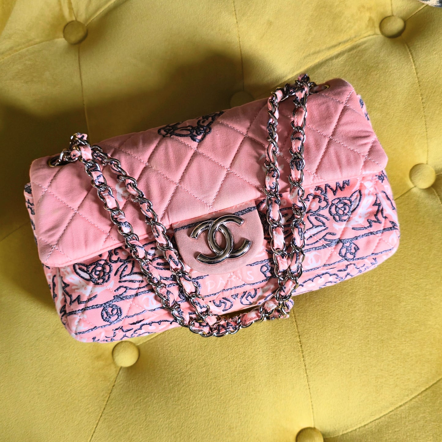 Chanel Paisley Bandana Flap Bag Pink