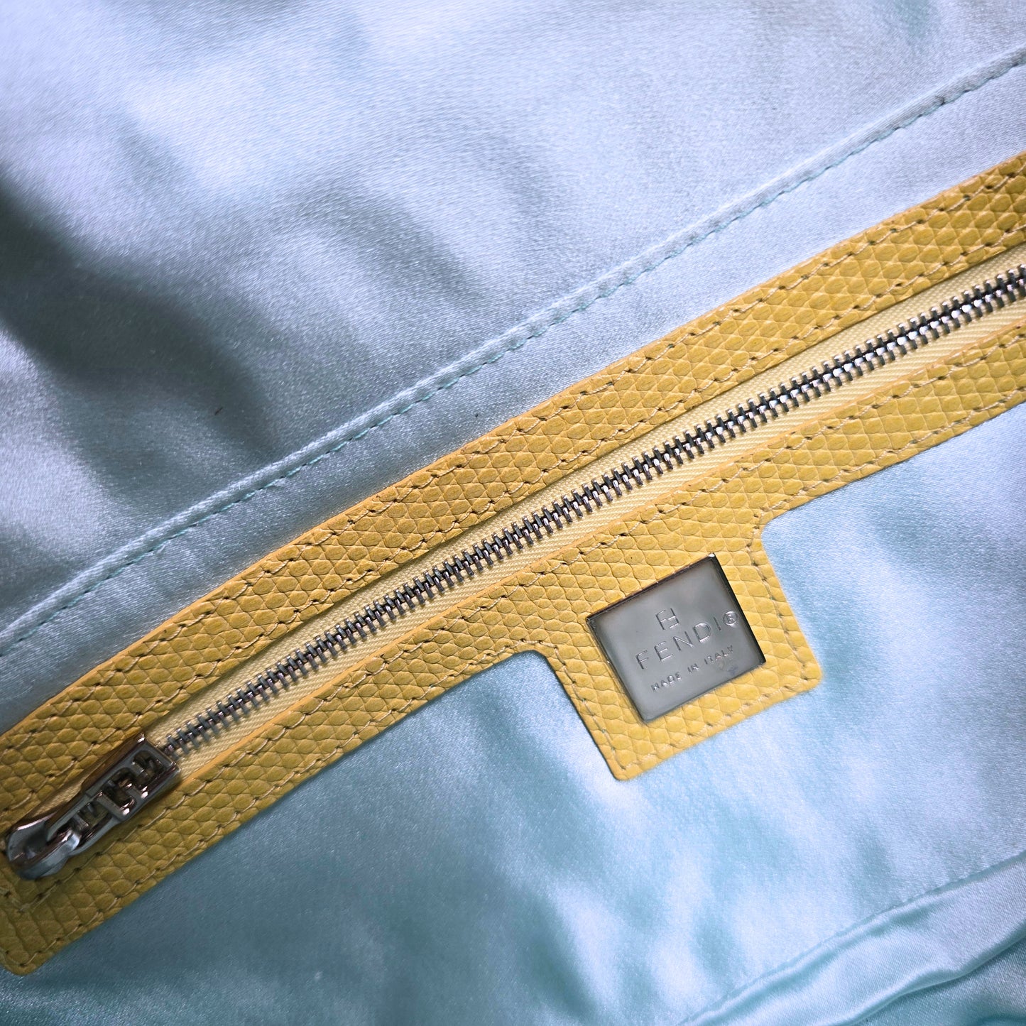 Fendi Baguette Baby Blue Beaded Abstract Embroidery