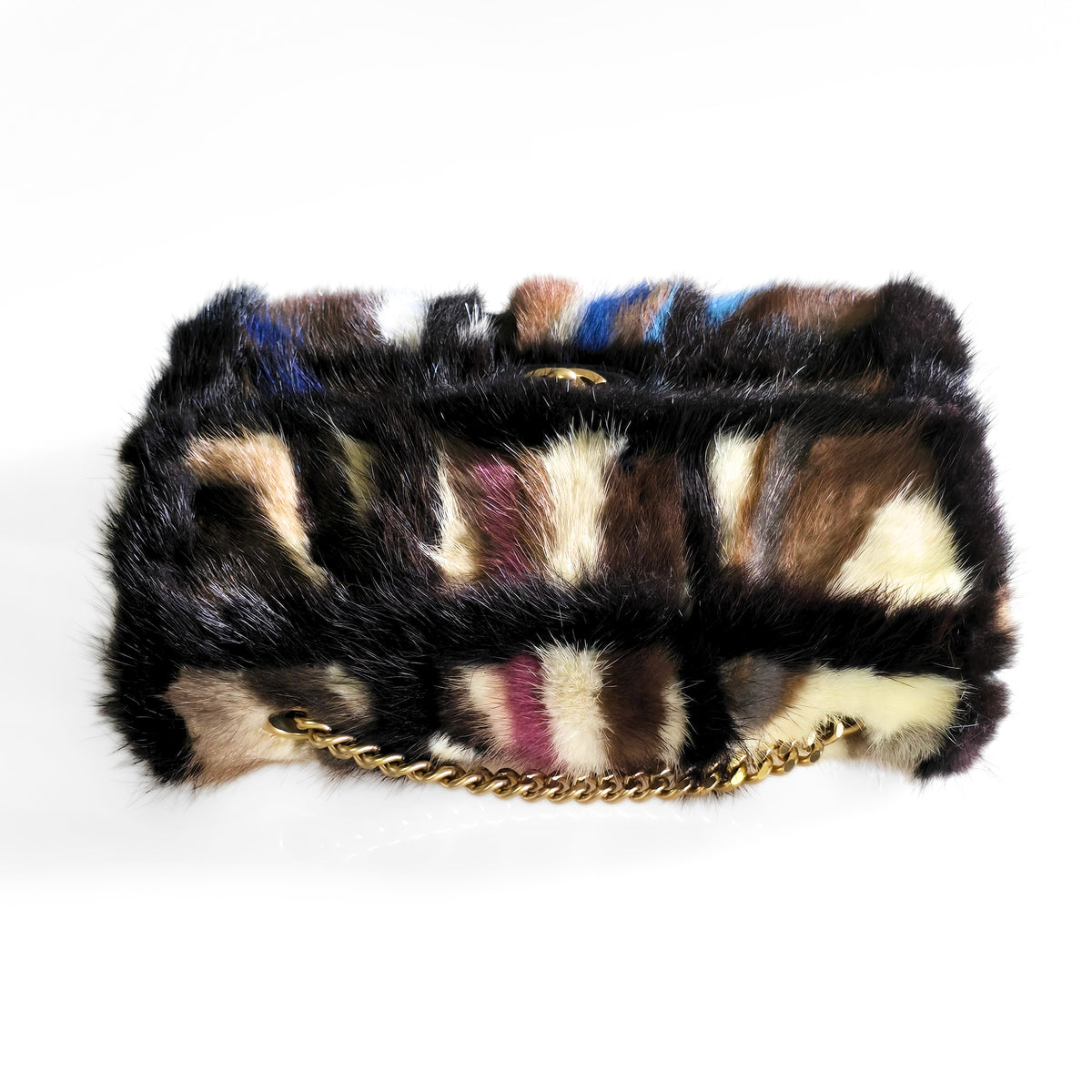 Chanel Mink Patchwork Arm Candy Single Flap Bag GHW Medium