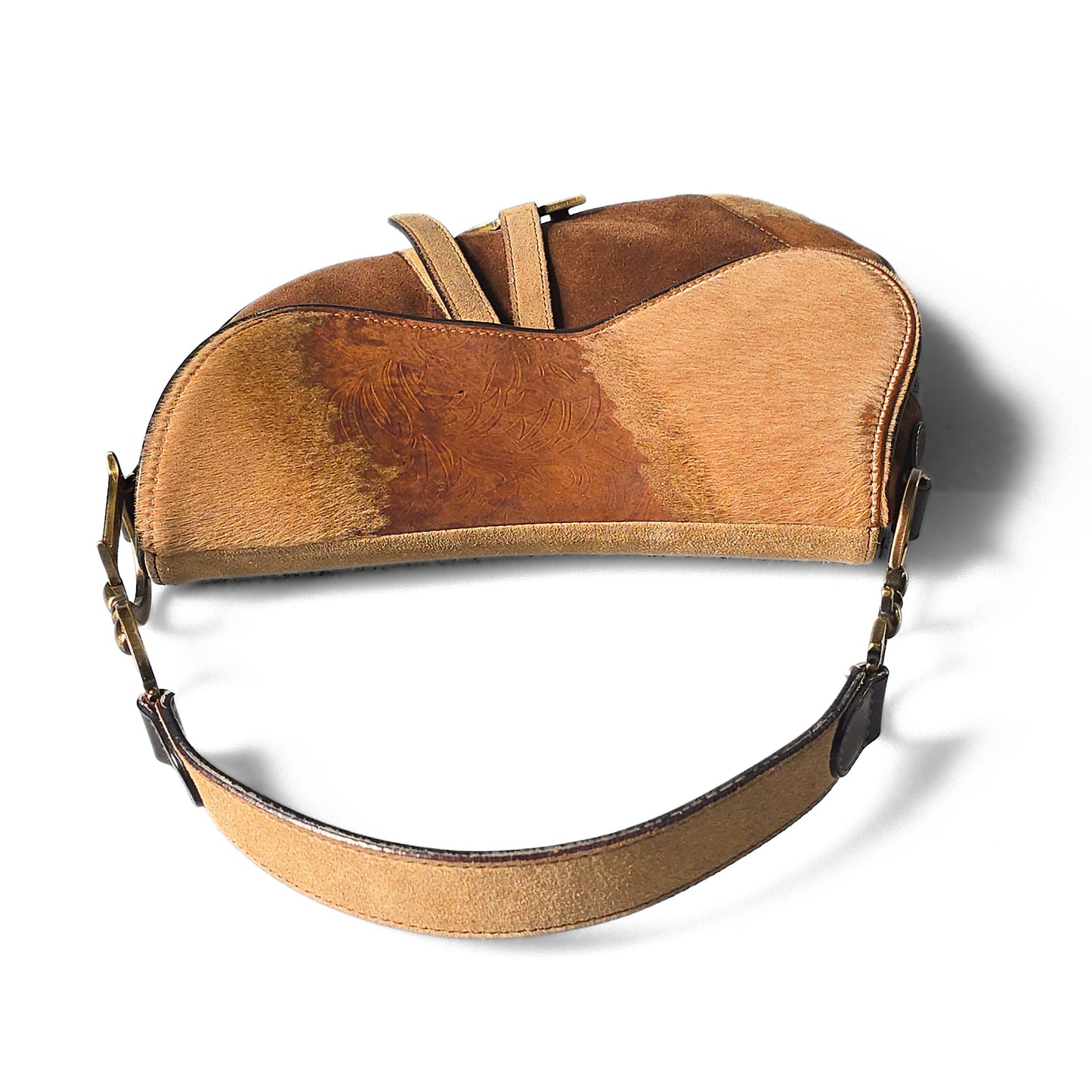 Dior Saddle Bag Ombre Pony-Hair Embossed