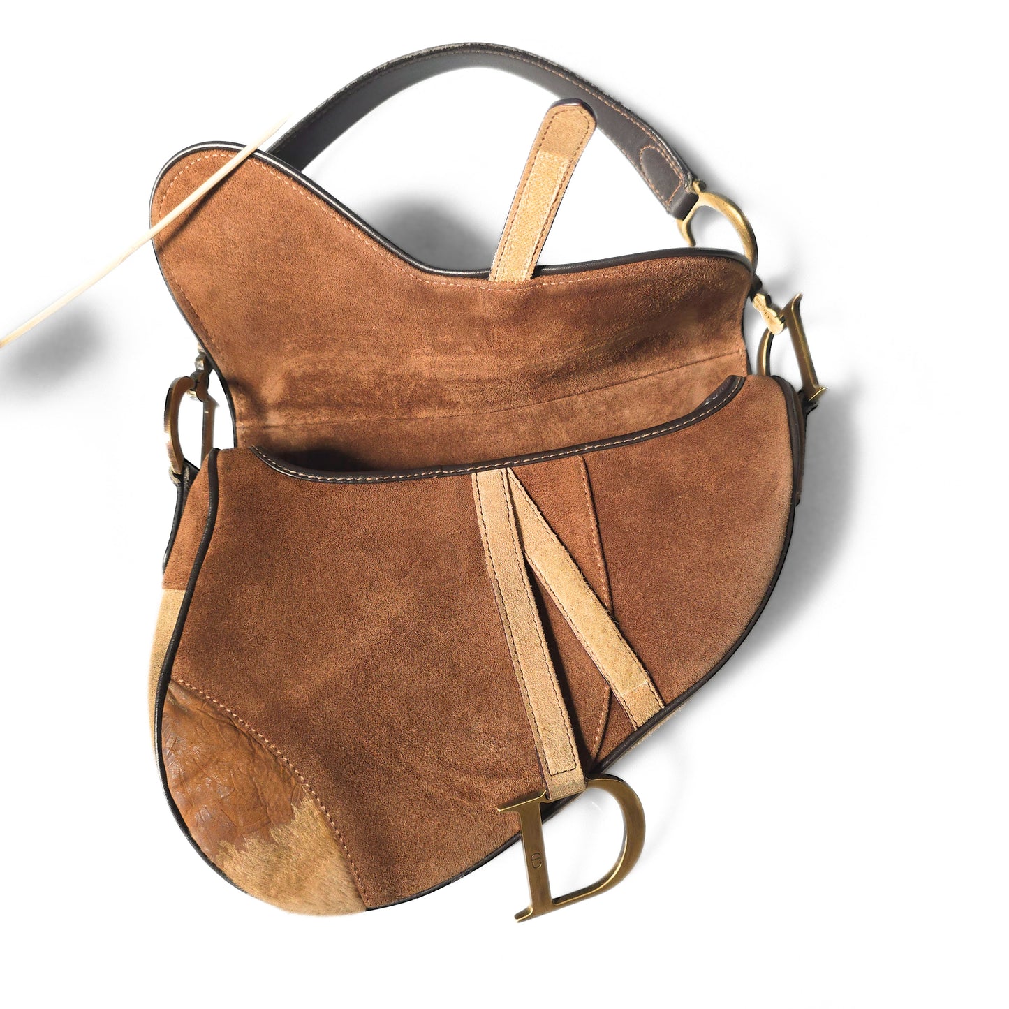 Dior Saddle Bag Ombre Pony-Hair Embossed