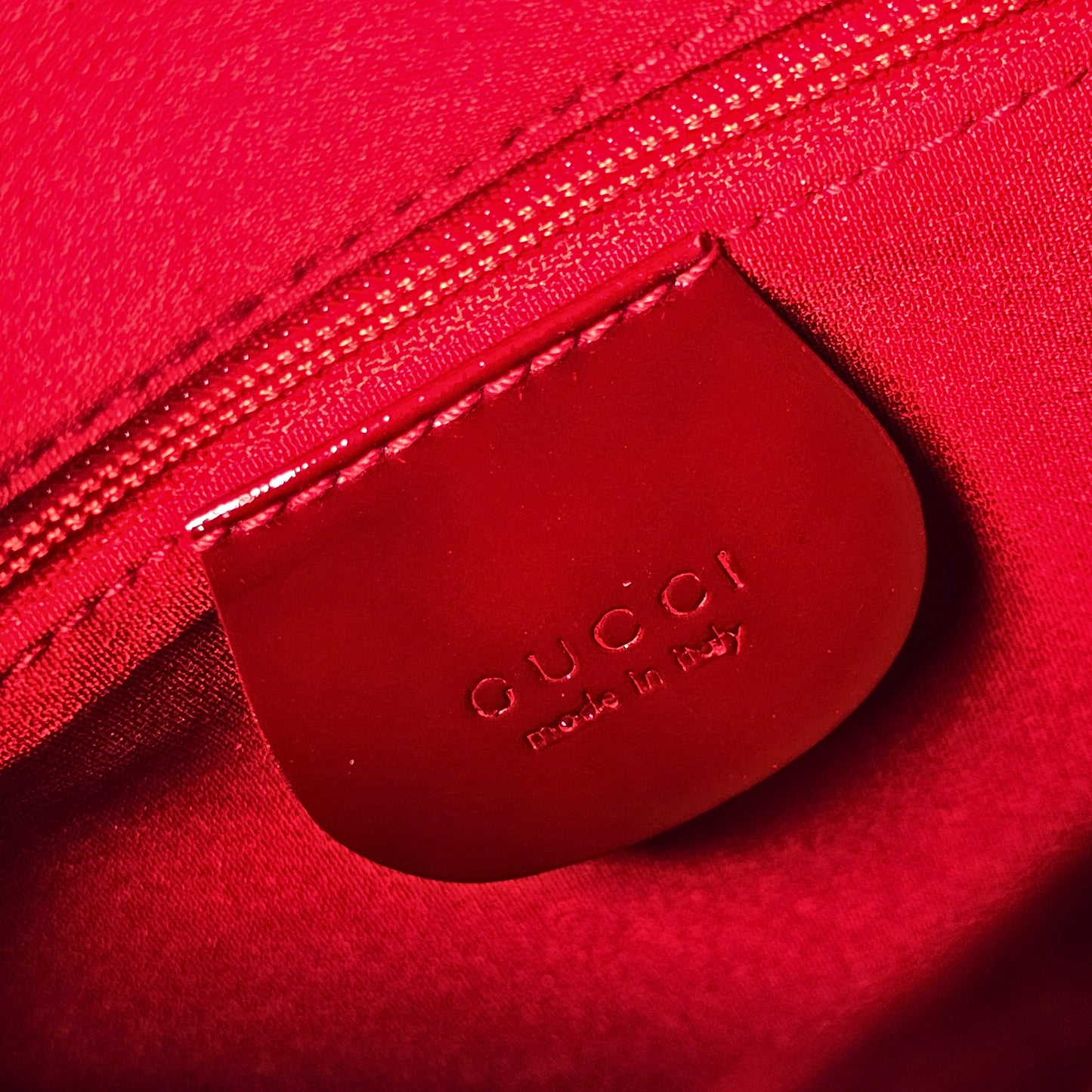 Gucci by Tom Ford 1997 Red Velvet GG Monogram Chrome Handle ASO "The Nanny"