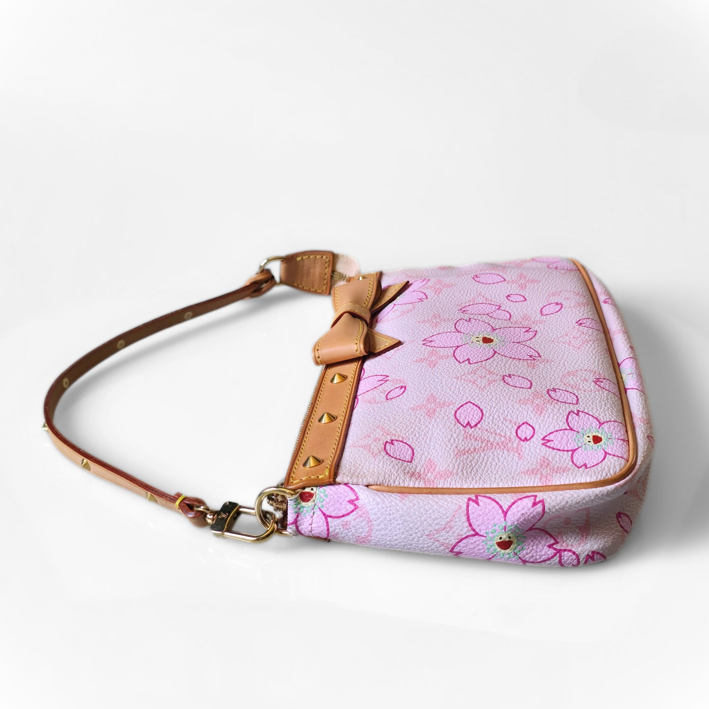 Louis Vuitton Limited Edition Takashi Murakami Cherry Blossom Pochette Pink