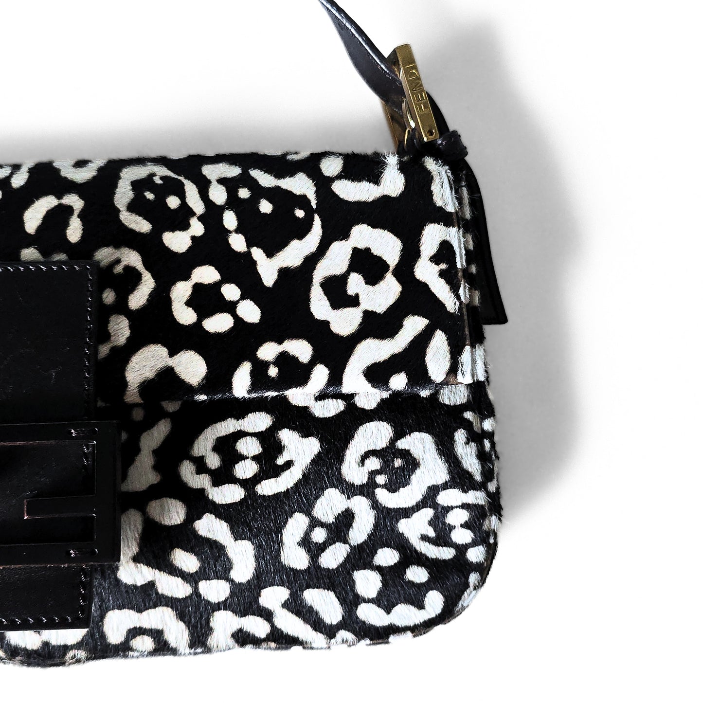 Fendi Baguette Leopard Print Pony-Hair