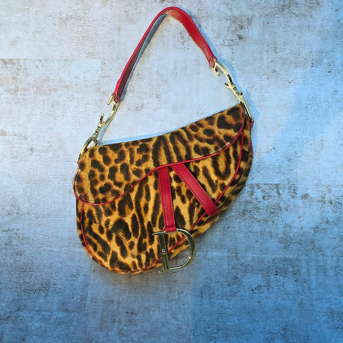 Dior Leopard Pony Hair Saddle Bag