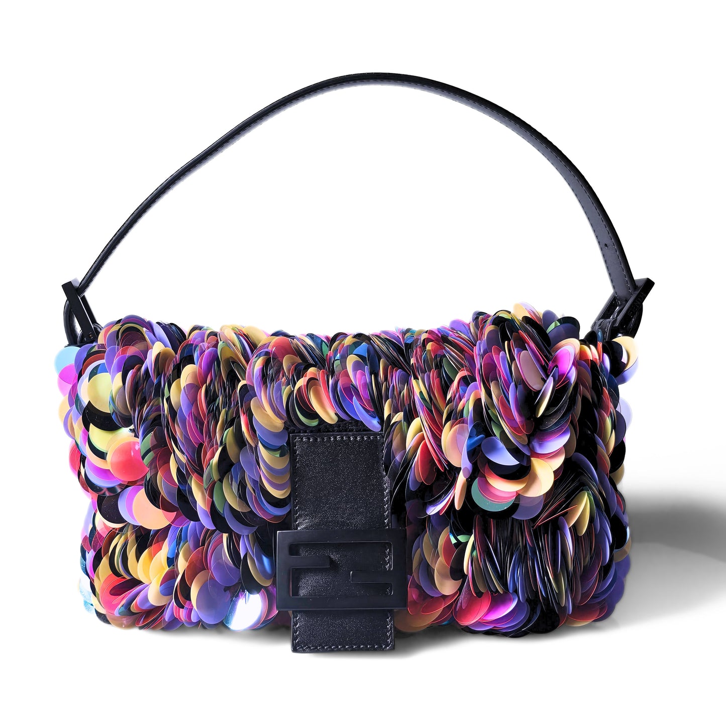 Fendi Baguette Paillettes Swirl Stitch Sequins