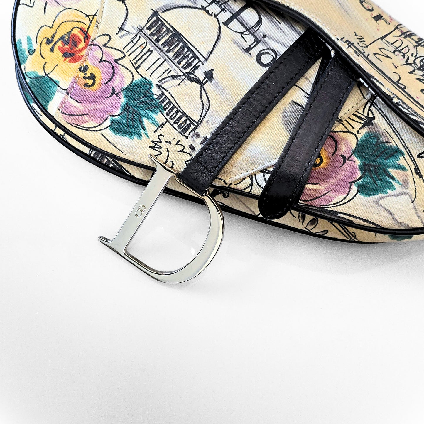 Dior Limited Edition 1950s Paris Sketch Saddle Bag