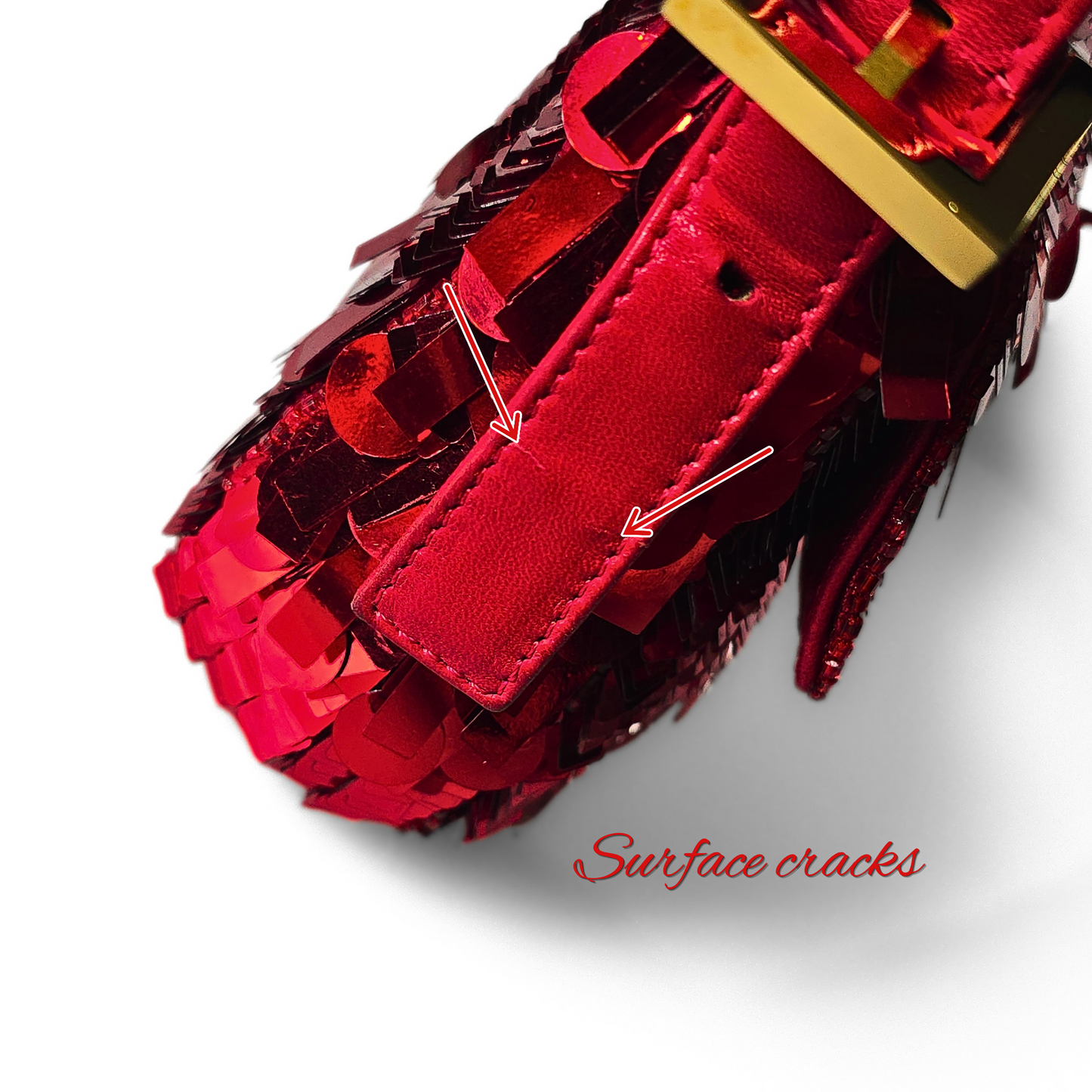 Fendi Baguette Ruby Red Sequins