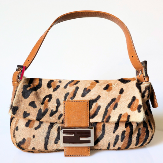 Fendi Baguette Leopard Print Pony Hair