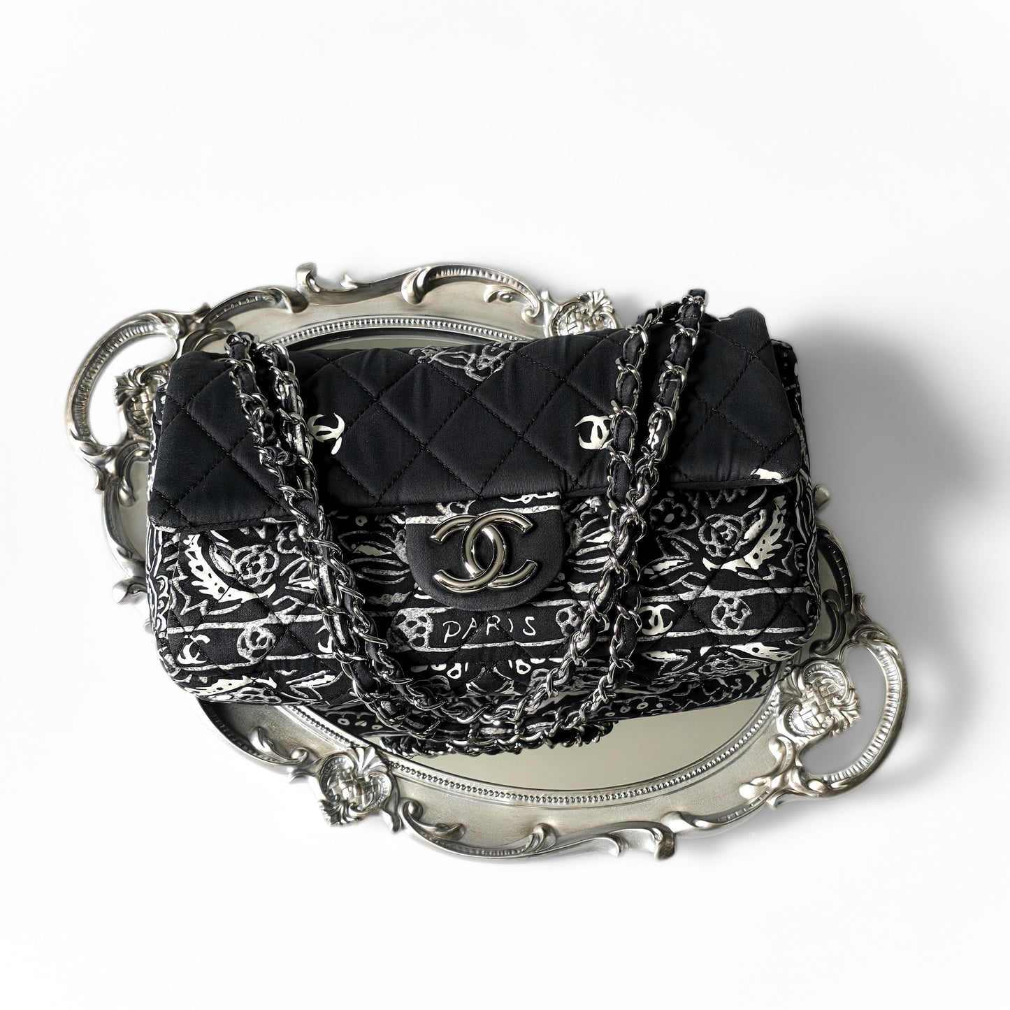 Chanel Paisley Bandana Flap Bag Black