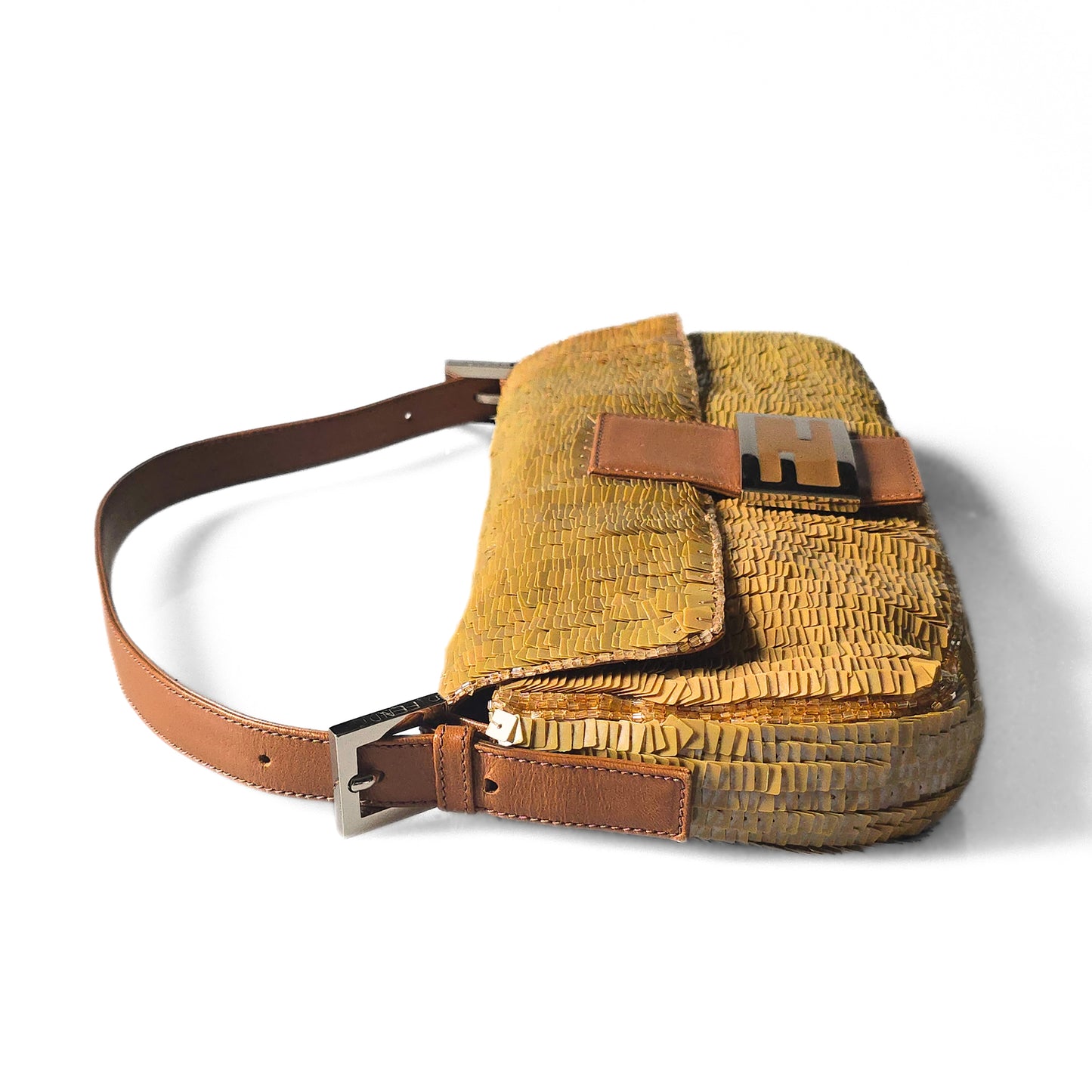 Fendi Baguette Caramel Brown Sequins
