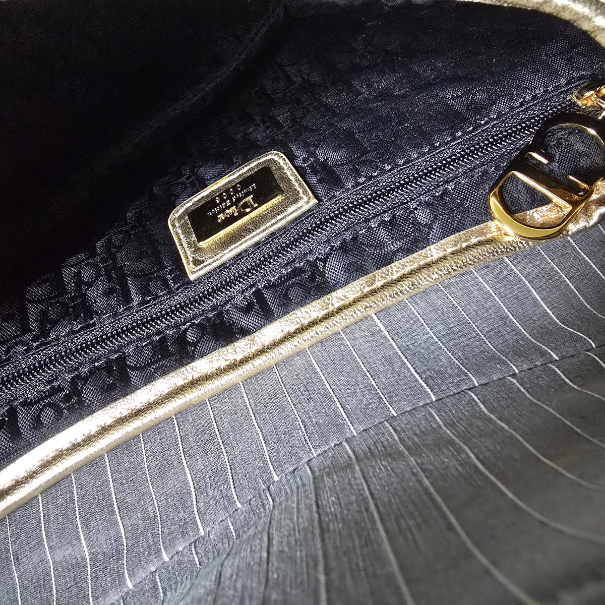 Dior Saddle Bag Limited Edition Pinstripe Sequin Embroidered
