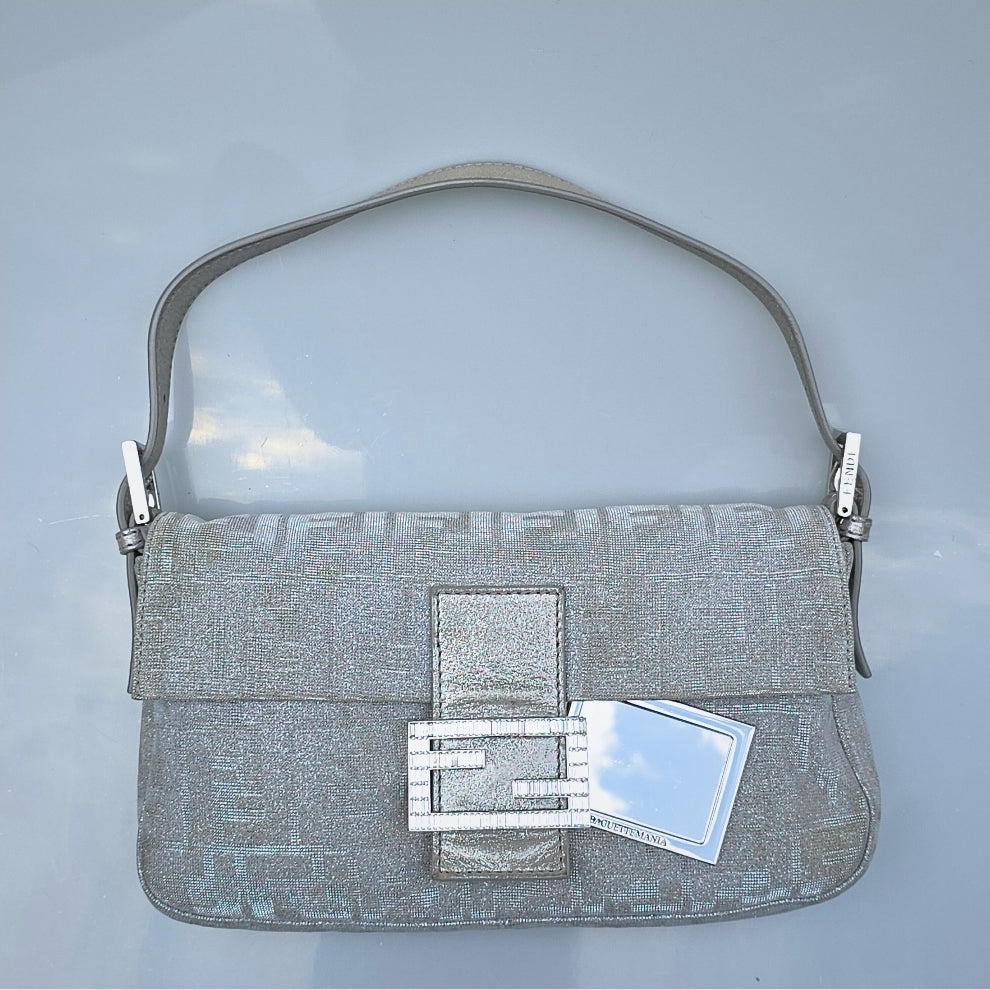 Fendi Baguette in Silver Glitter/Iridescent